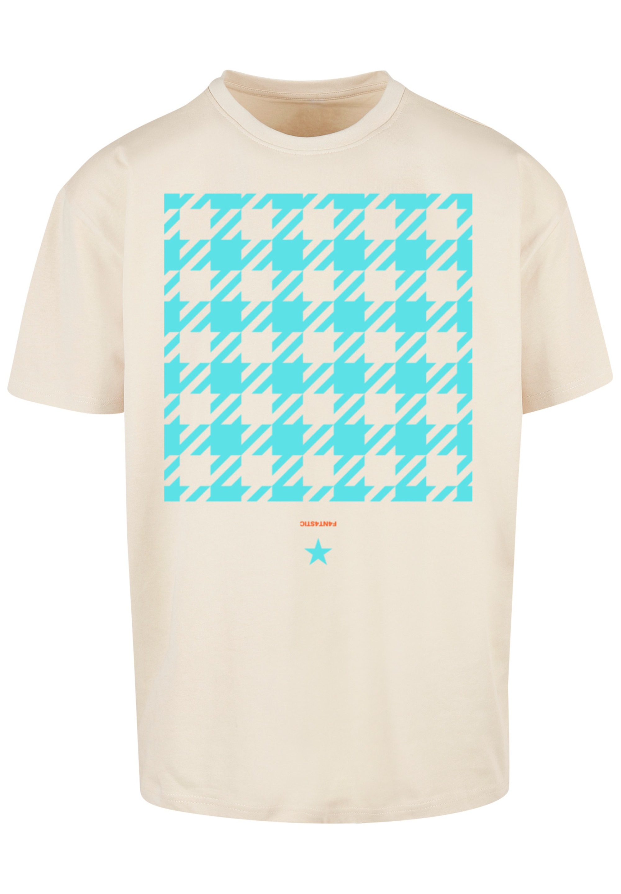 F4NT4STIC T-Shirt »Hahnentritt Karo blau«, Print