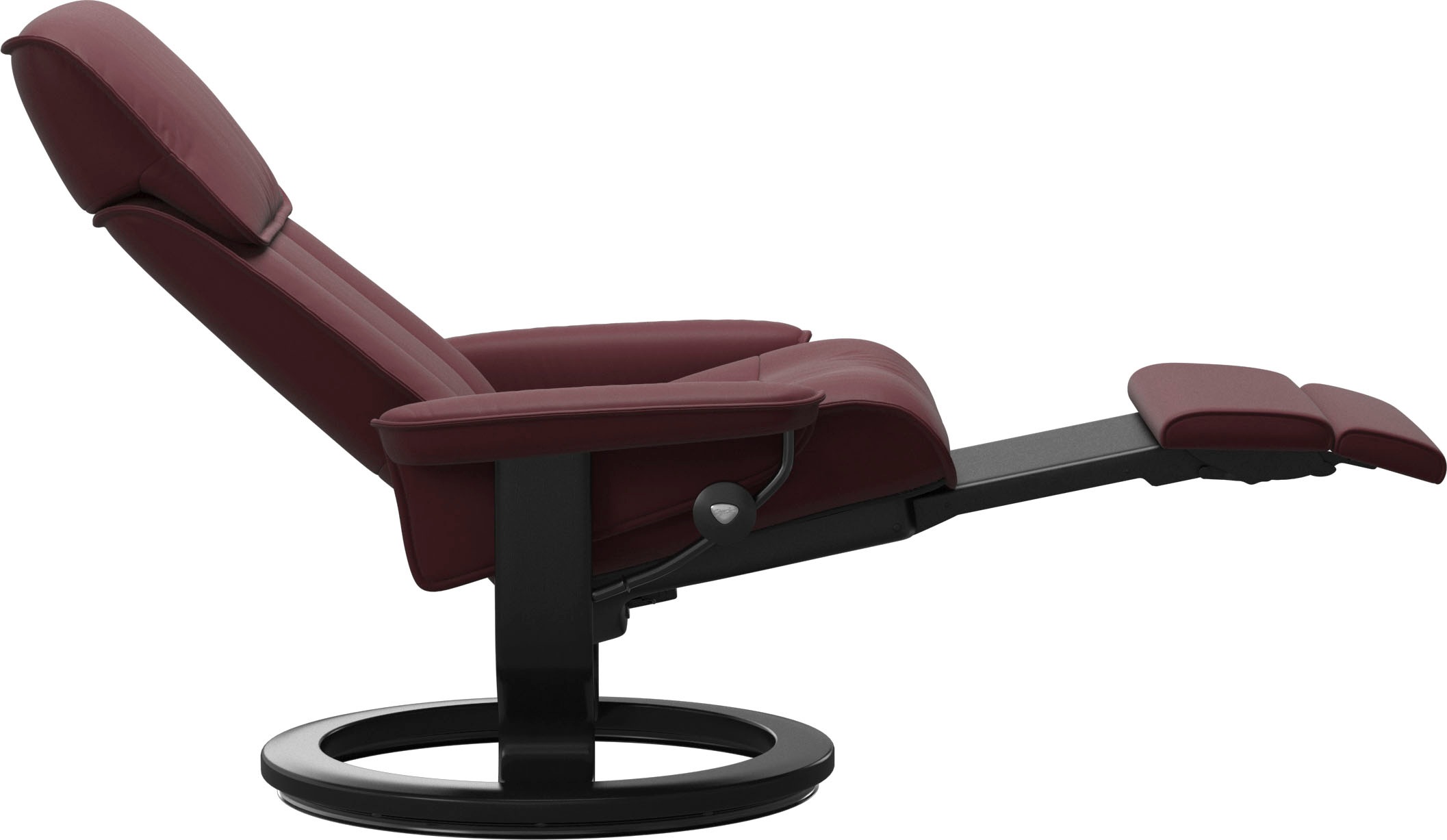 Relaxsessel STRESSLESS "Admiral", rot (bordeaux batick), B:87cm H:101cm T:78cm, Leder BATICK: BATICK ist ein leicht korrigiertes, durchgefärbtes und genarbtes Möbelleder, bei dem die meisten Unebenheiten und Spuren in der Regel entfernt wurden., Sessel, R 6