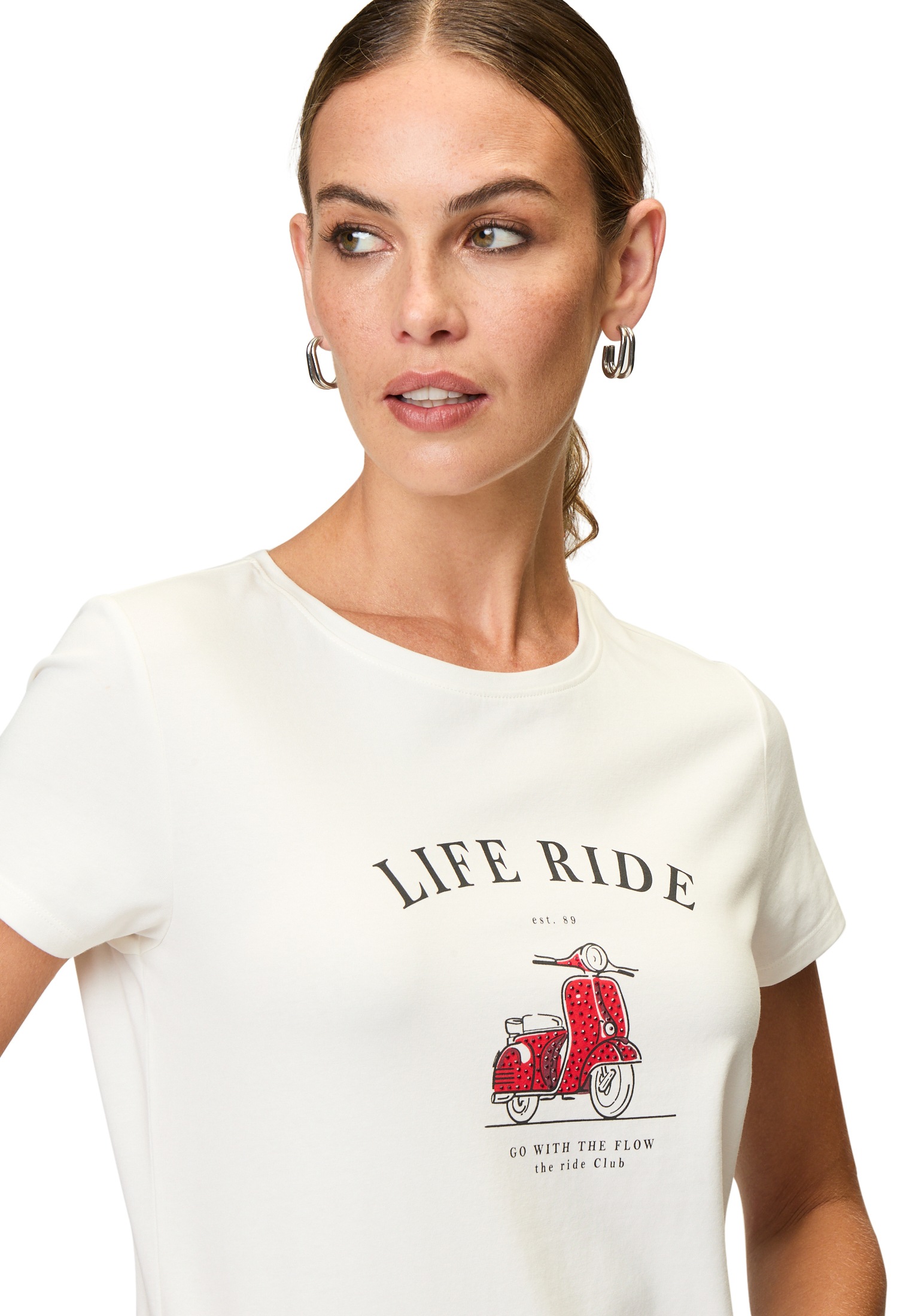 Zero Kurzarmshirt »zero Shirt mit Glitzersteinen«, (1 tlg.), weiteres Detail