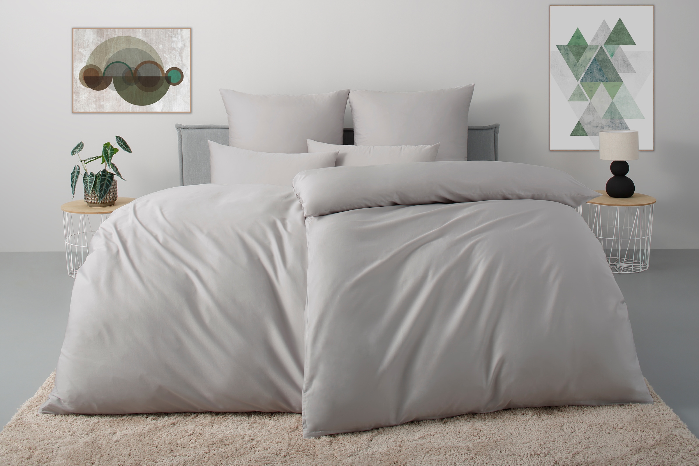 Bettwäsche OTTO HOMEhellgrau, Satin, Obermaterial: 100% Baumwolle, Bettwäsche, "Luisa", 100% Baumwolle, ab Gr. 135x200, auch in PREMIUM Qualitäten