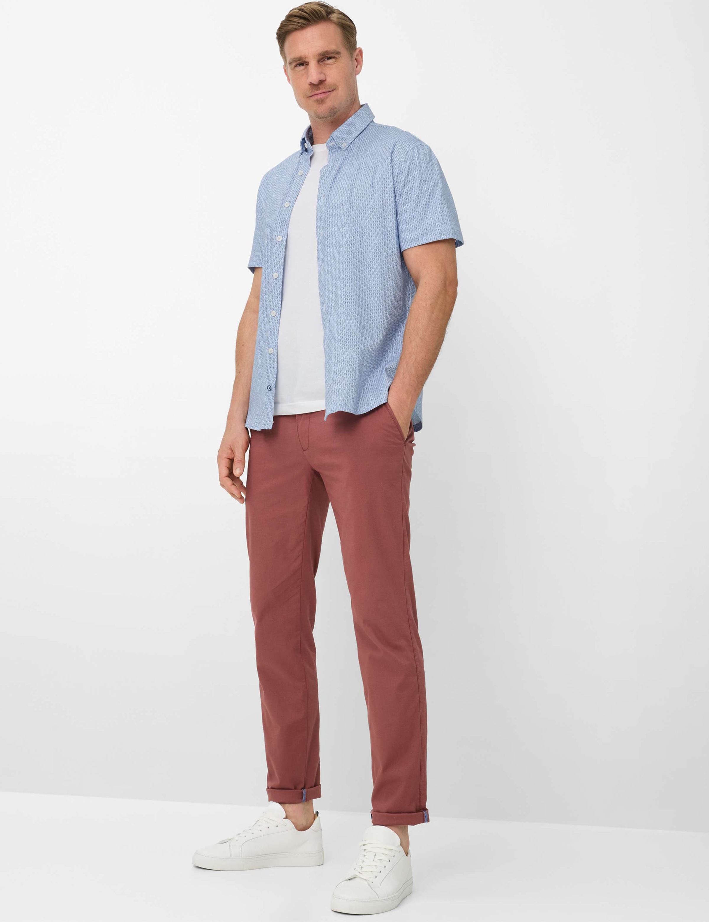 BRAX Style DAN Short Sleeve Shirt Medium Blue Size L 2