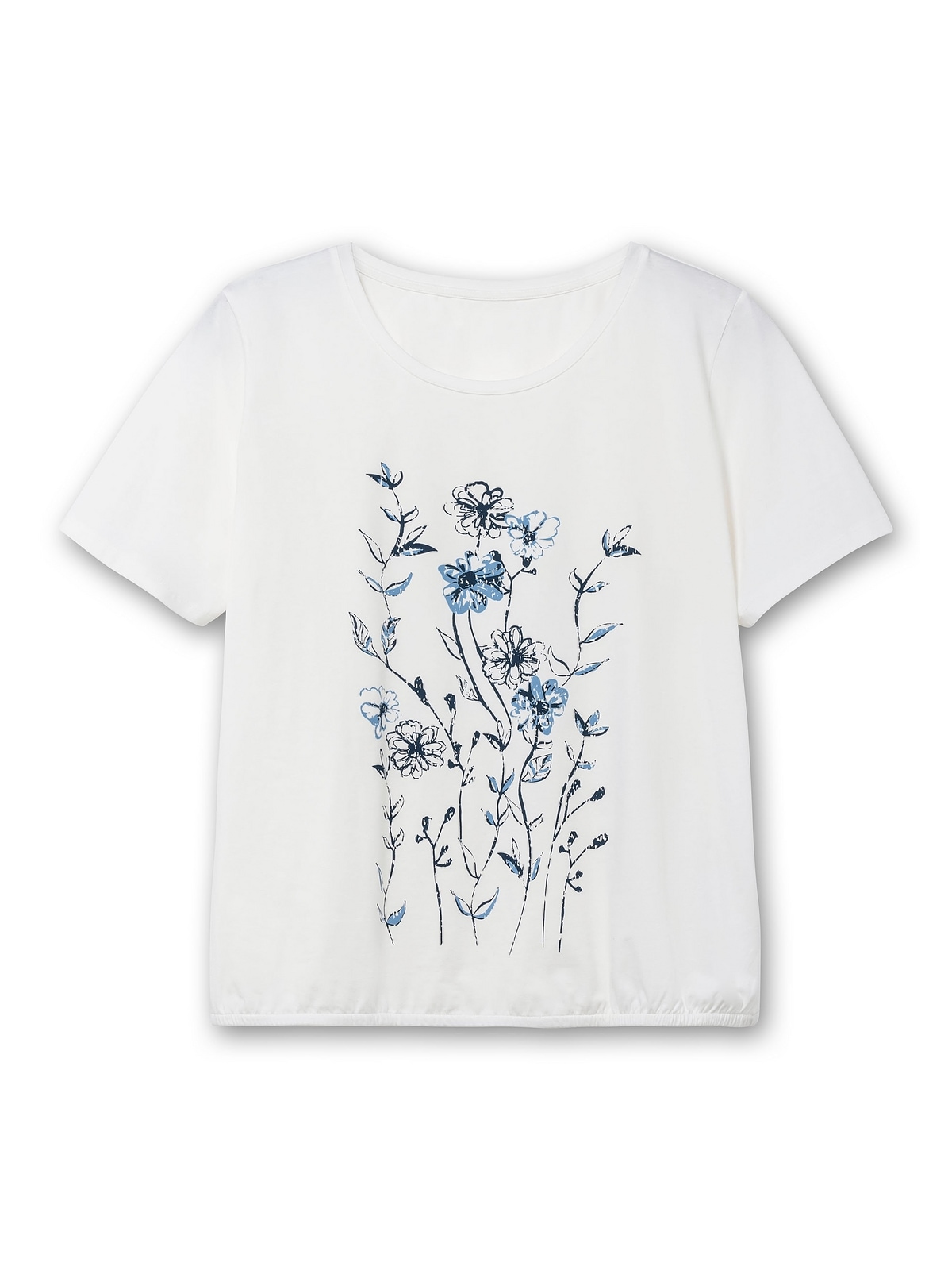 Sheego T-Shirt »Große Größen«, mit Blumenprint und Gummizugbund