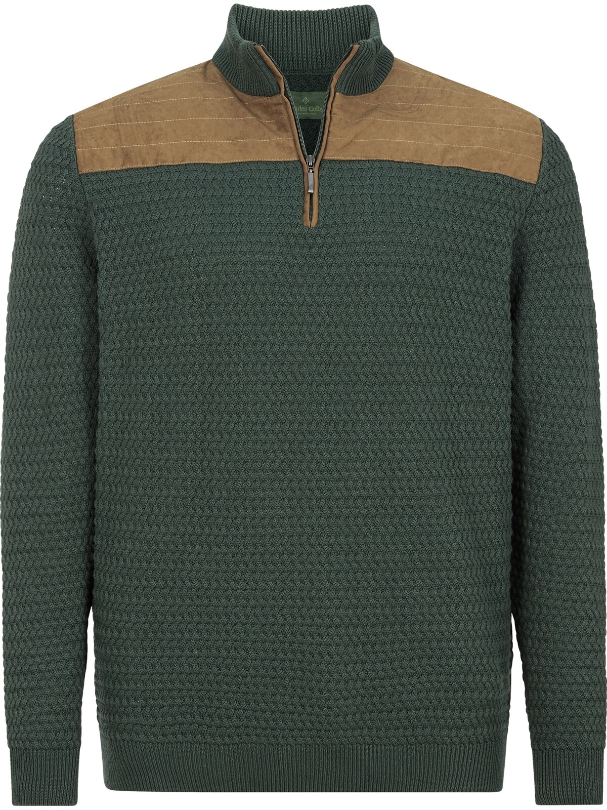 Charles Colby Strickpullover EARL FILIBERT mit Passe in Veloursoptik günstig online kaufen