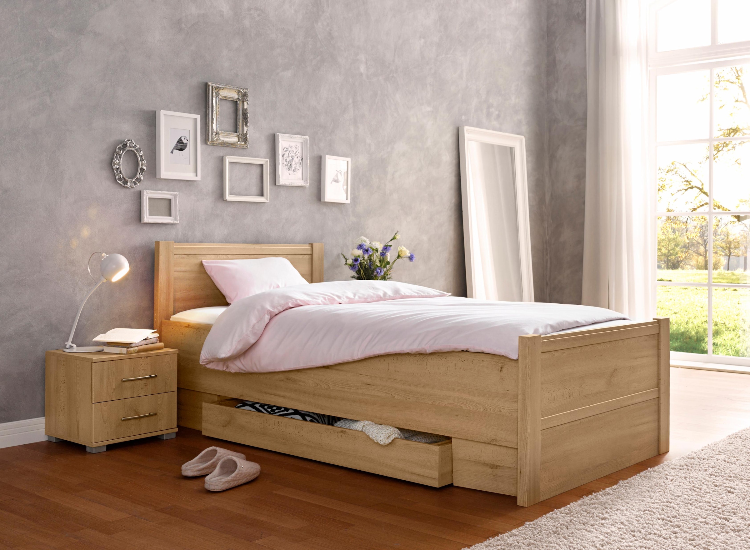 priess Nachtkonsole »Husum Nachtkonsole in premium Qualität Schlafzimmer Schrank«, mit 2 Schubkästen Nachtschrank Beistellschrank Nachtschränkchen