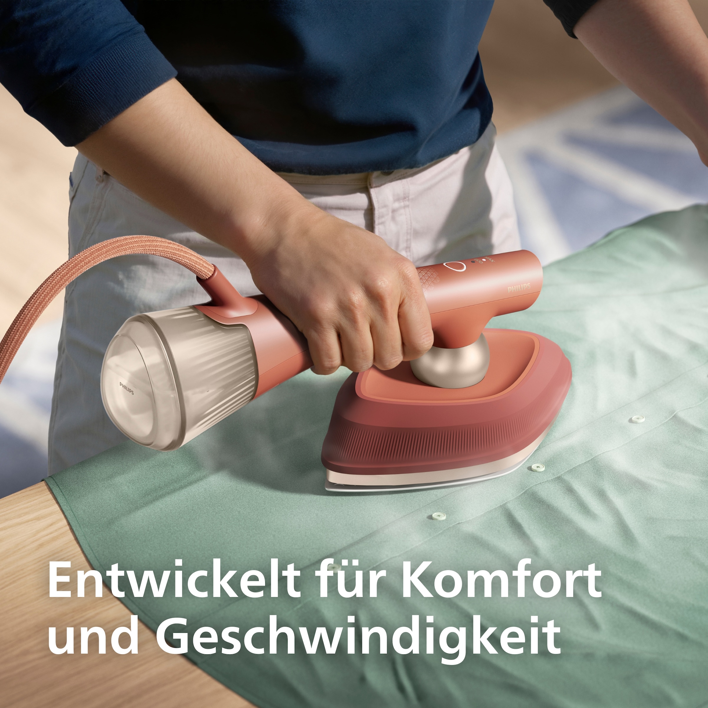 Philips Dampfbügeleisen »GC213/10 OneTurn 2-in-1 Bügeleisen & Steamer, StyleMat & Dock inkl.« 1800 W SteamGlide Plus, 200ml Wasserbehälter und 90 g Dampfstoß