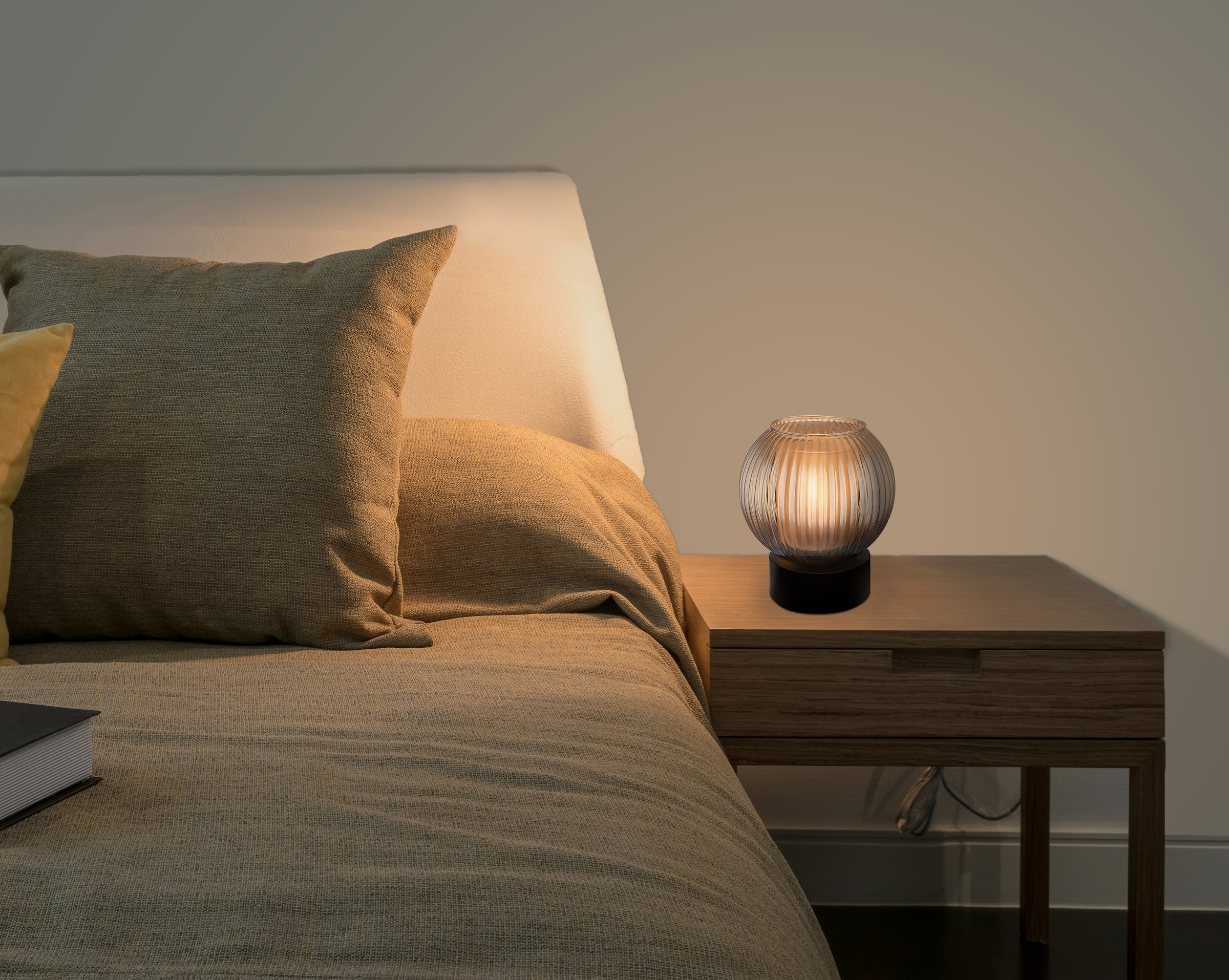 GLOBO LIGHTING Tischleuchte »ZUMBA« E27 1 Stk. Tischlampe Glaskugel petrol Schlafzimmer Flur Wohnzimmer