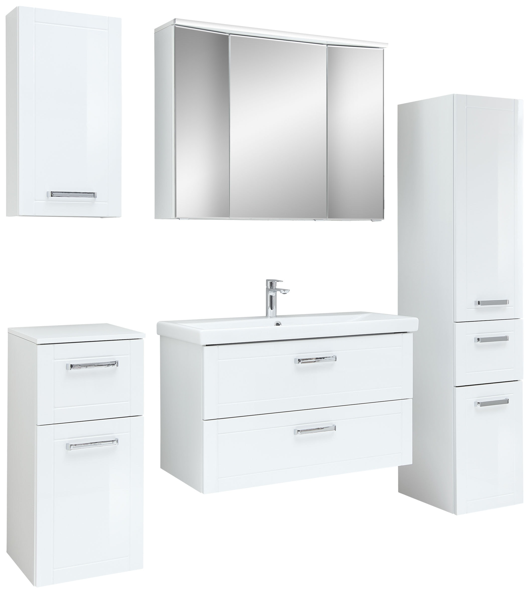 Saphir Badmöbel-Set "Serie 3007, 6-teilig, mit Türdämpfer" 6 Stk. tlg.