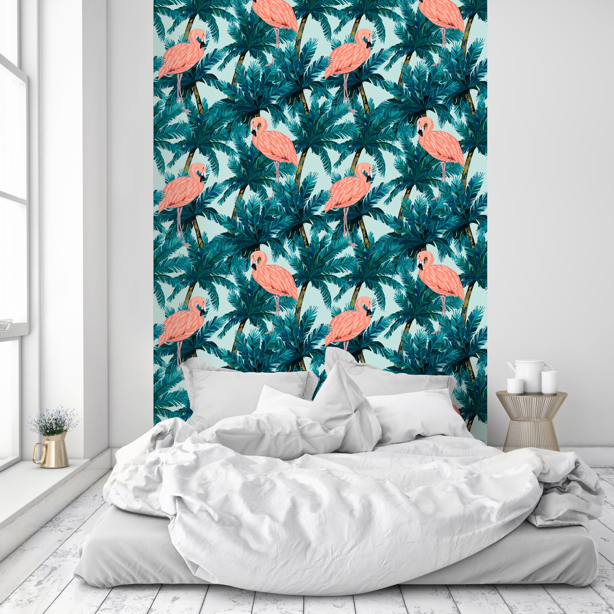 queence Vinyltapete »Rey«, floral-geblümt-gemustert-Motiv, 90x250cm, selbstklebend, kinderleichte Anbringung, Sticker