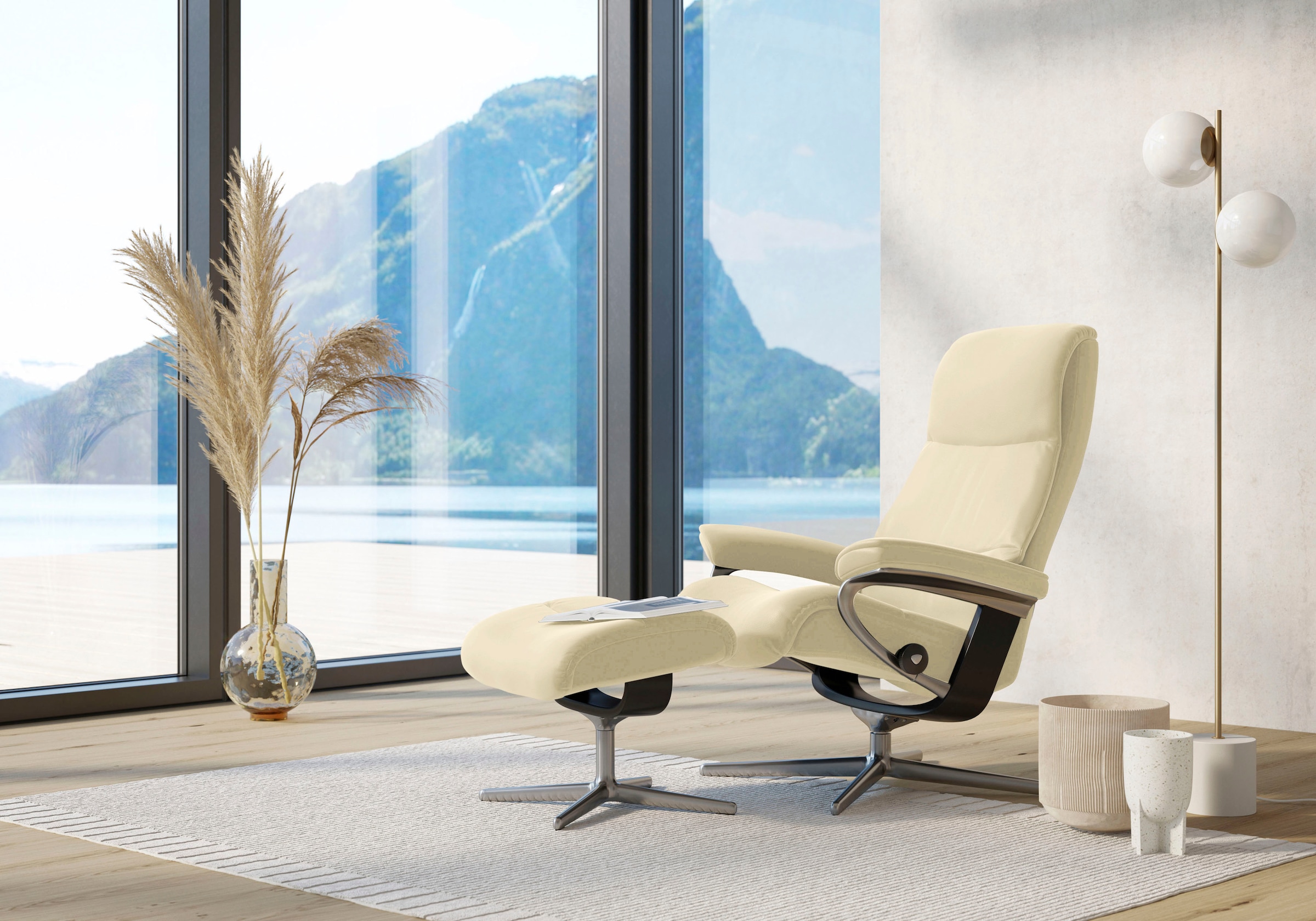 Stressless® Relaxsessel »View«, mit Cross Base, Größe S, M & L, Holzakzent Schwarz