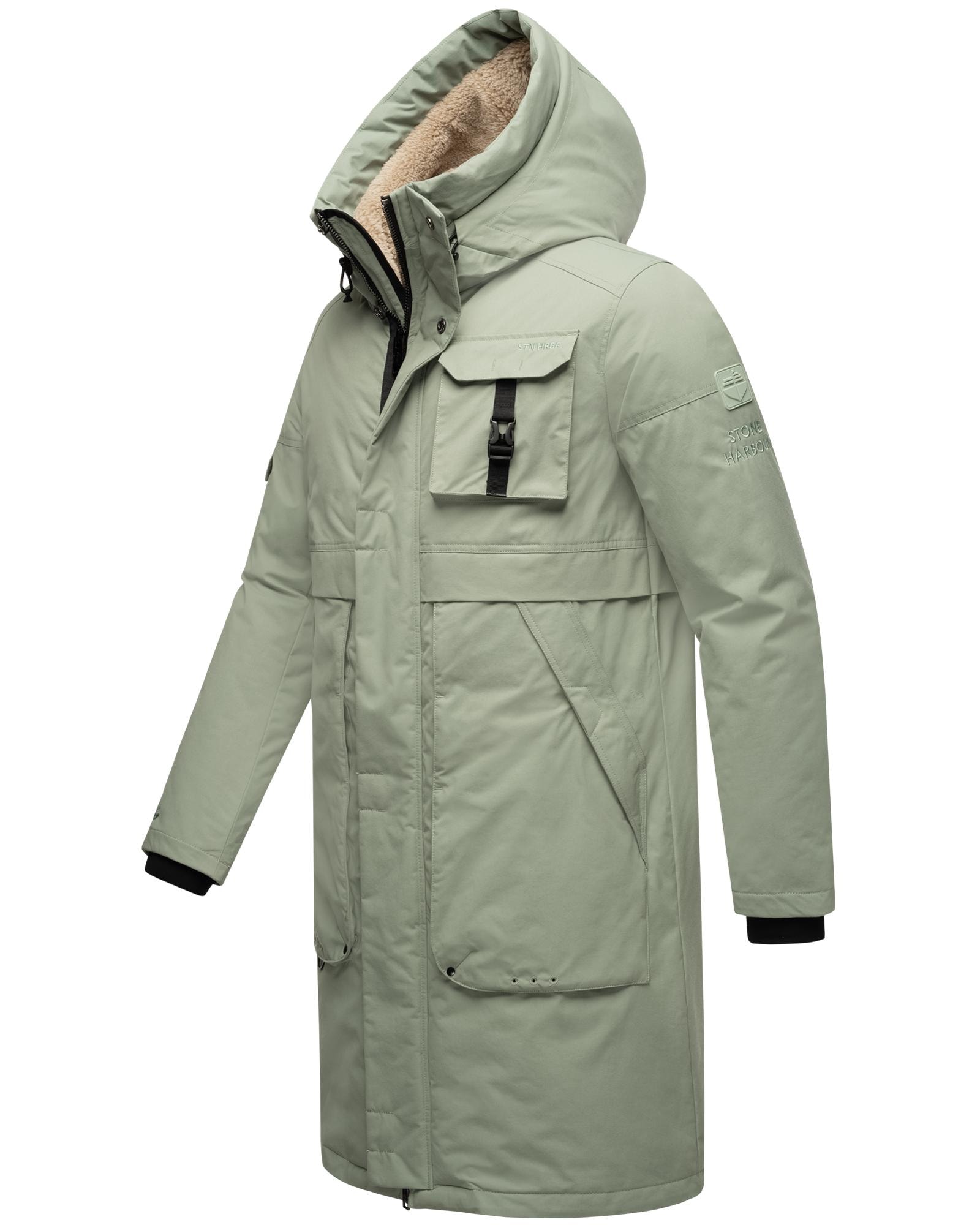 Stone Harbour Wintermantel »Cyriaan XX«, Langer Herren Winterparka mit großen Eingrifftaschen