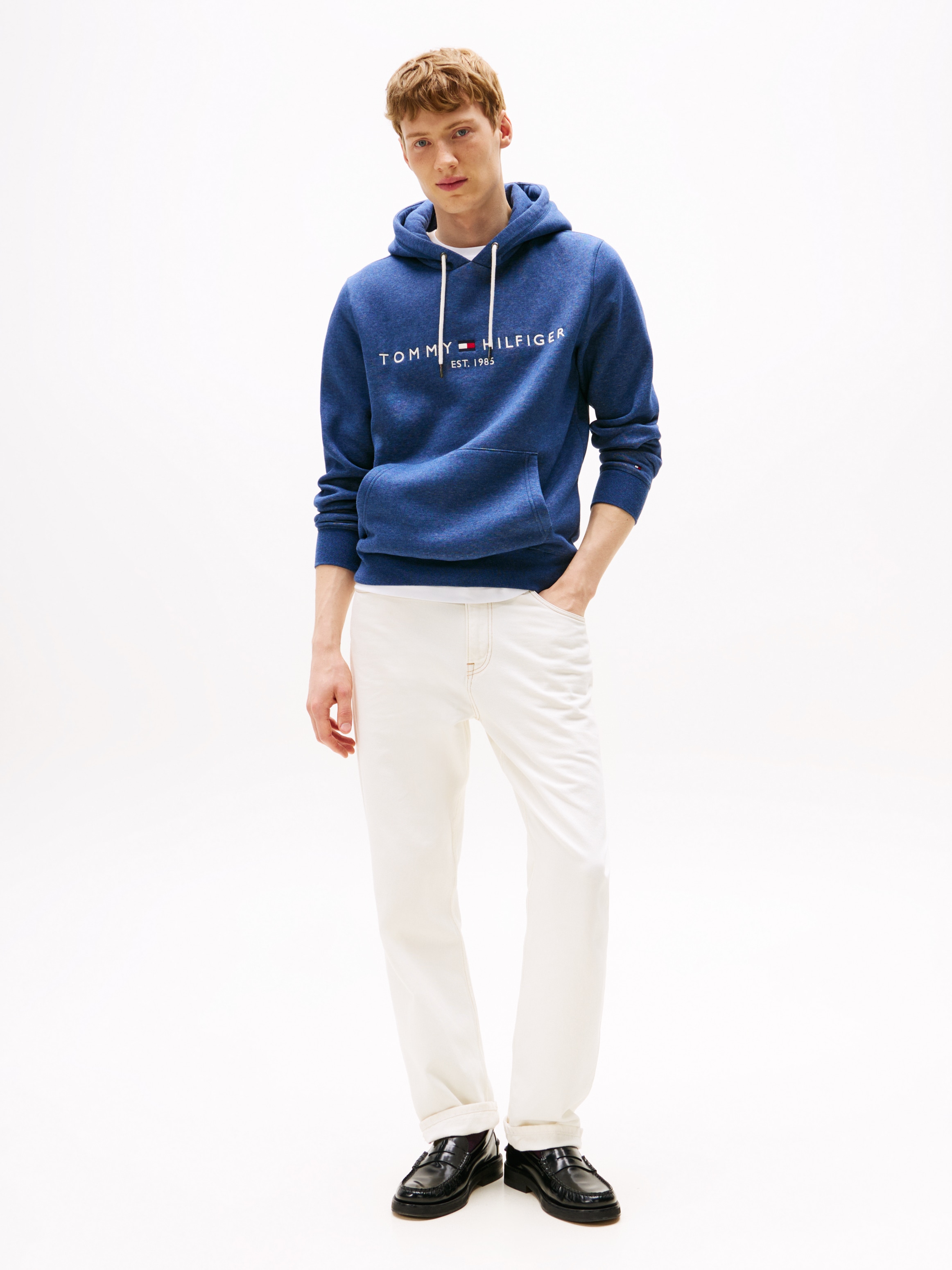 Tommy Hilfiger Kapuzensweatshirt »TOMMY LOGO HOODY mit Kapuze und Kängurutasche«, unifarben, casual, regular fit, Baumwollmix, Kapuze
