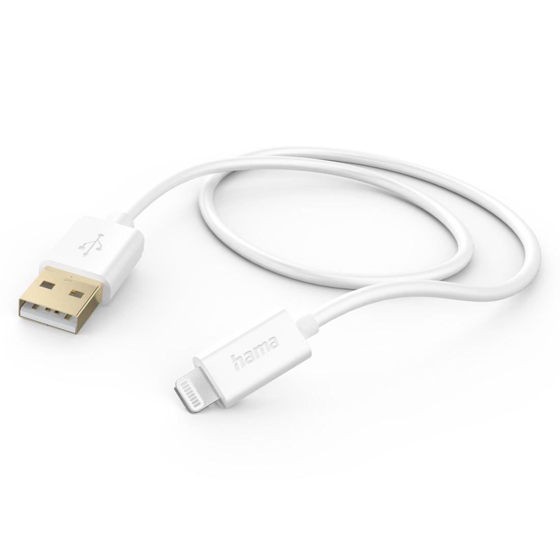 Hama USB-Kabel »USB-Kabel Ladekabel, USB-A - Lightning, 1,5 m, Weiß«