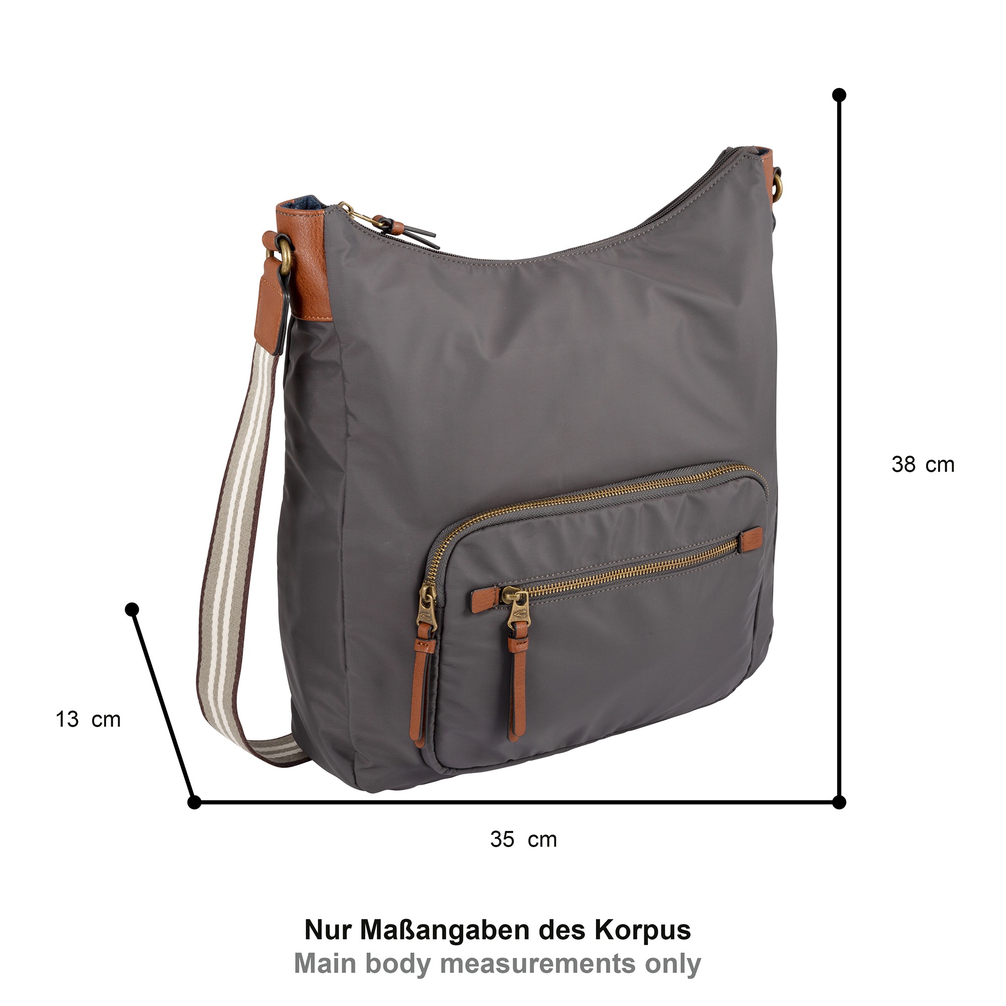 camel active Hobo "Bari" aus hochwertigem matten Nylon mit gestreiftem Gewe günstig online kaufen