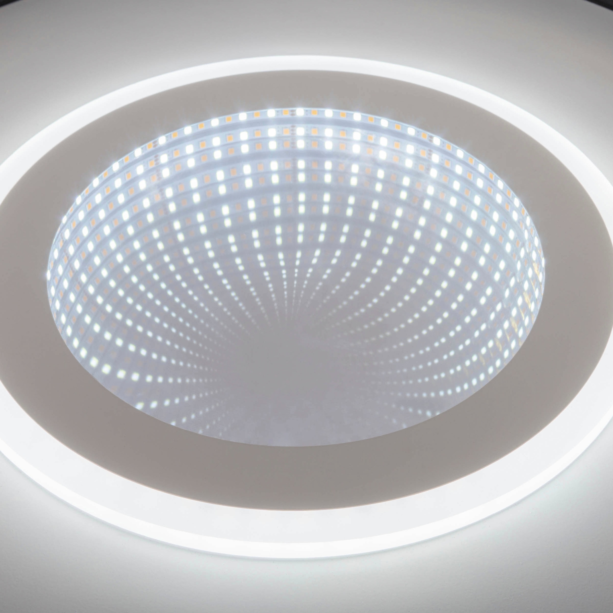 my home LED Deckenleuchte »Mona Deckenlampe mit Infinity 3D Effekt«, 1 flammig, Leuchtmittel LED-Board | LED fest integriert, D: 50cm, dimmbar, inkl. Memory, CCT, Fernbedienung, 40W, Tunnel Mirror