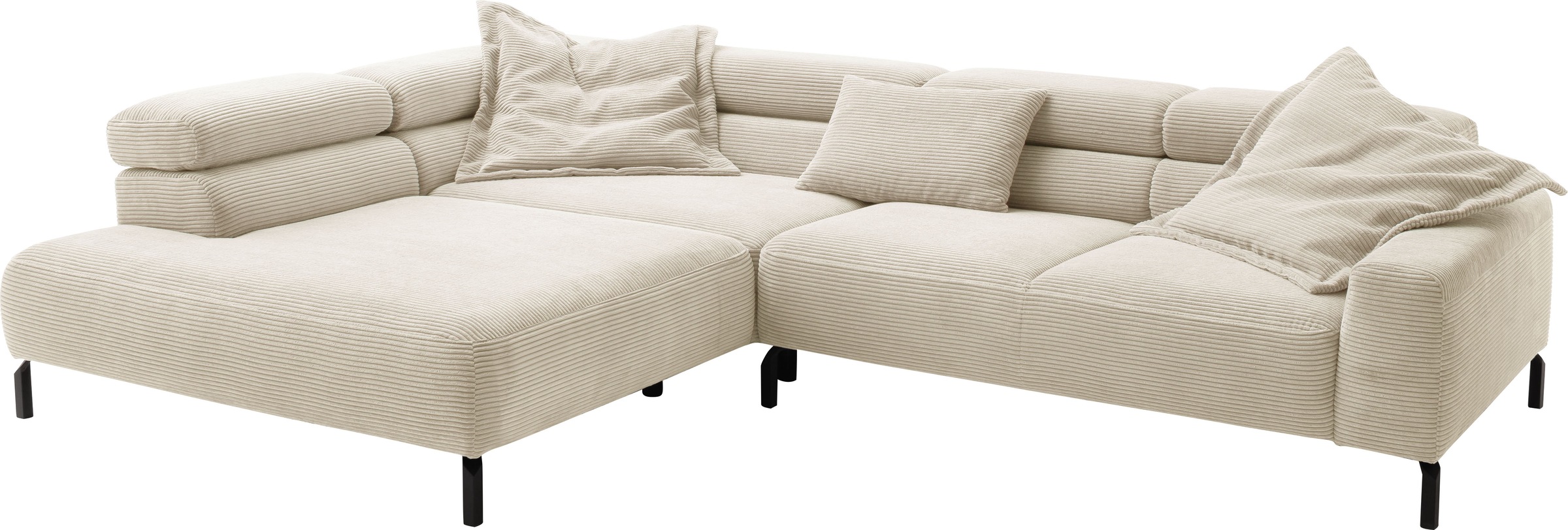 Thumbnail - PLACES OF STYLE Ecksofa "Antonelli, L-Form, inkl. Kopfteilverstellung, Breite 312 cm" ohne Sitztiefenverstellung, in Cor...