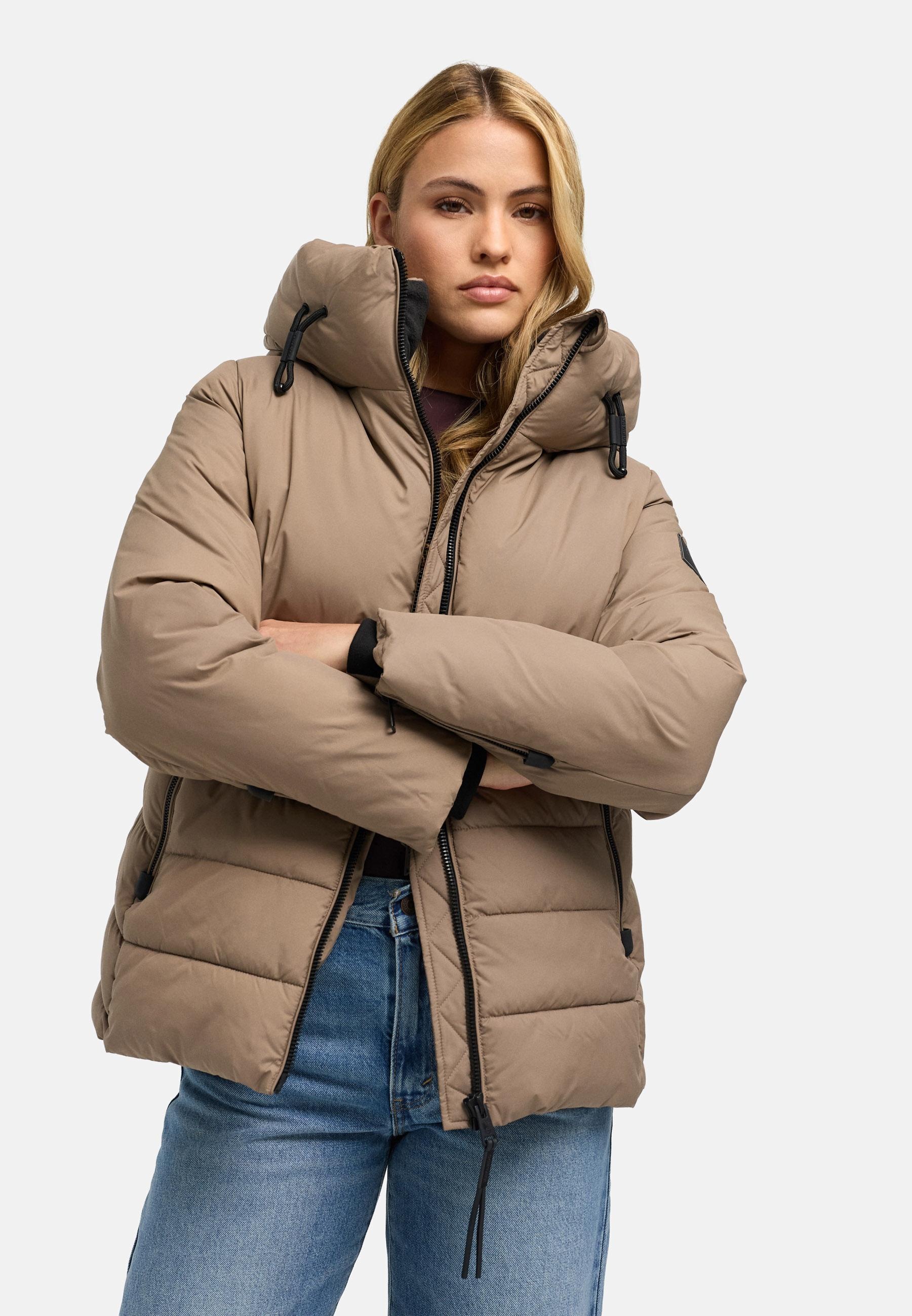 Navahoo Outdoorjacke »Waldengel XIV« mit Kapuze Damen Winter Steppjacke mit Kapuze und Kordelzug