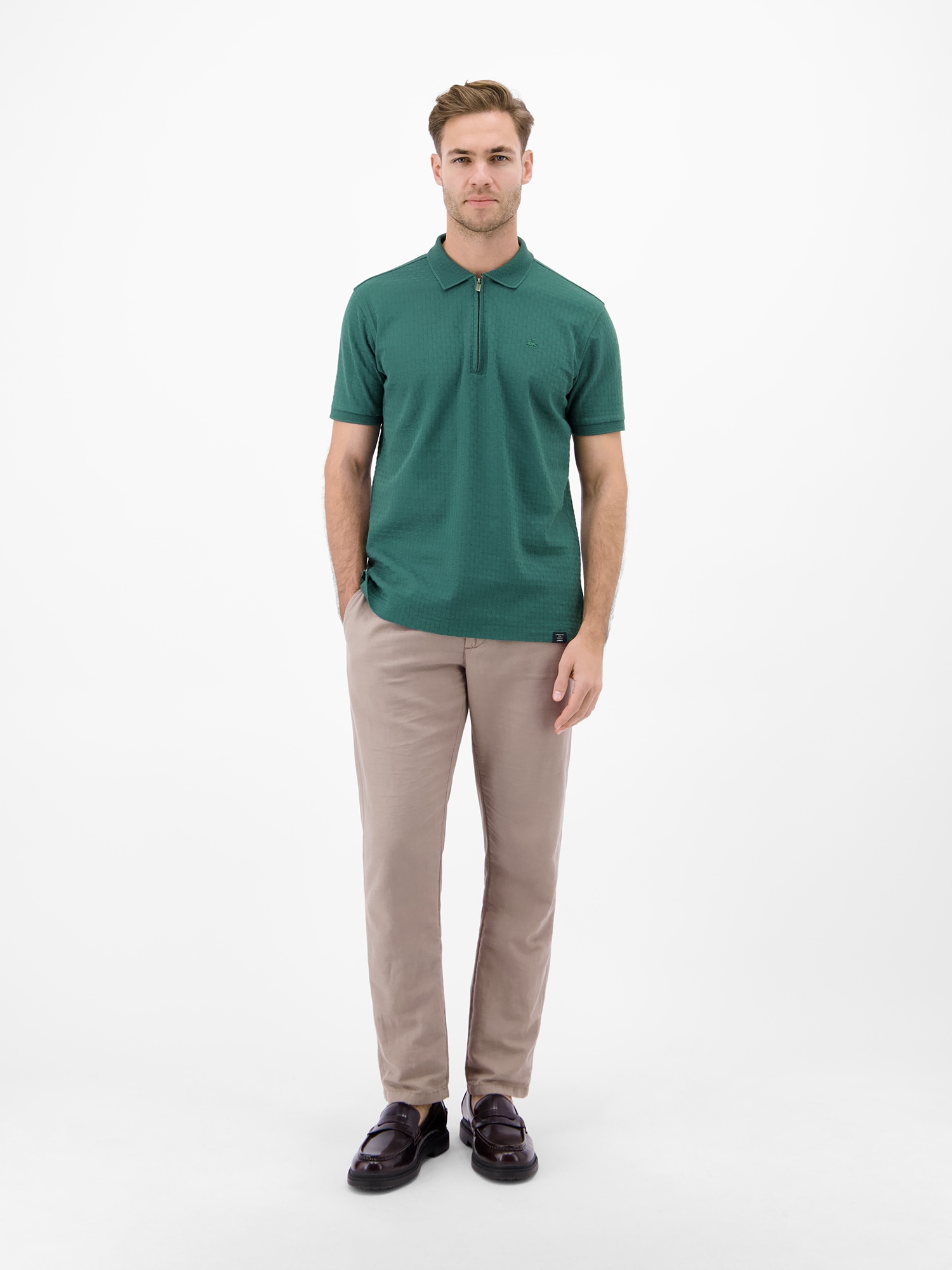 LERROS Poloshirt »Poloshirt mit Reißverschlusskragen in Strukturqualität«