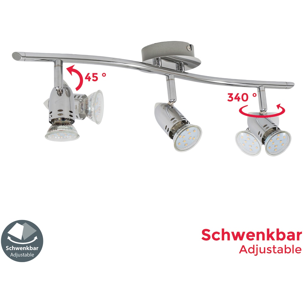 B.K.Licht LED Deckenleuchte, 3 flammig-flammig