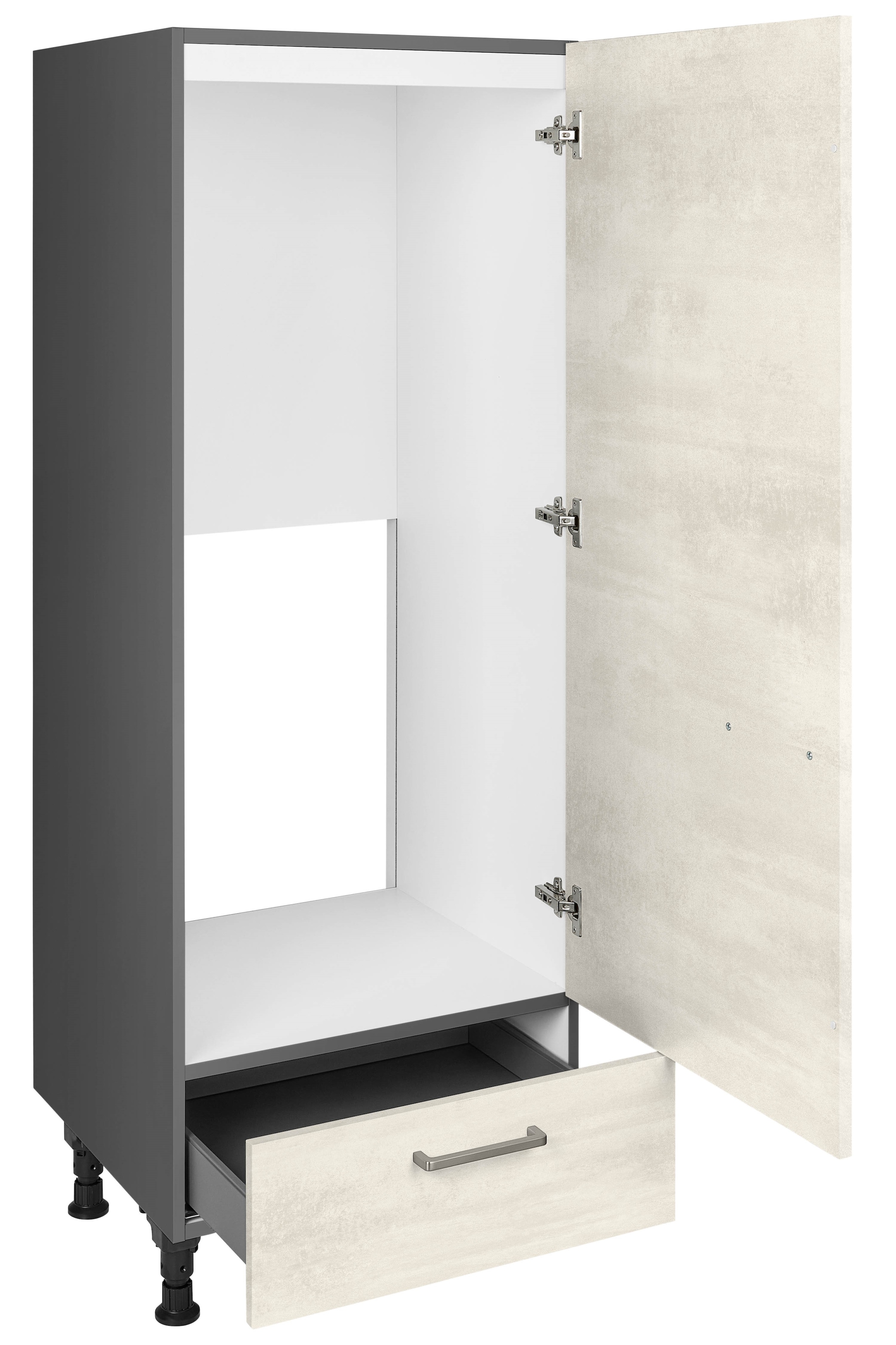 nobilia® Kühlumbauschrank »"Riva", Ausrichtung wählbar, mit Schubkasten,«, vormontiert, Breite/Höhe: 60/167,8 cm