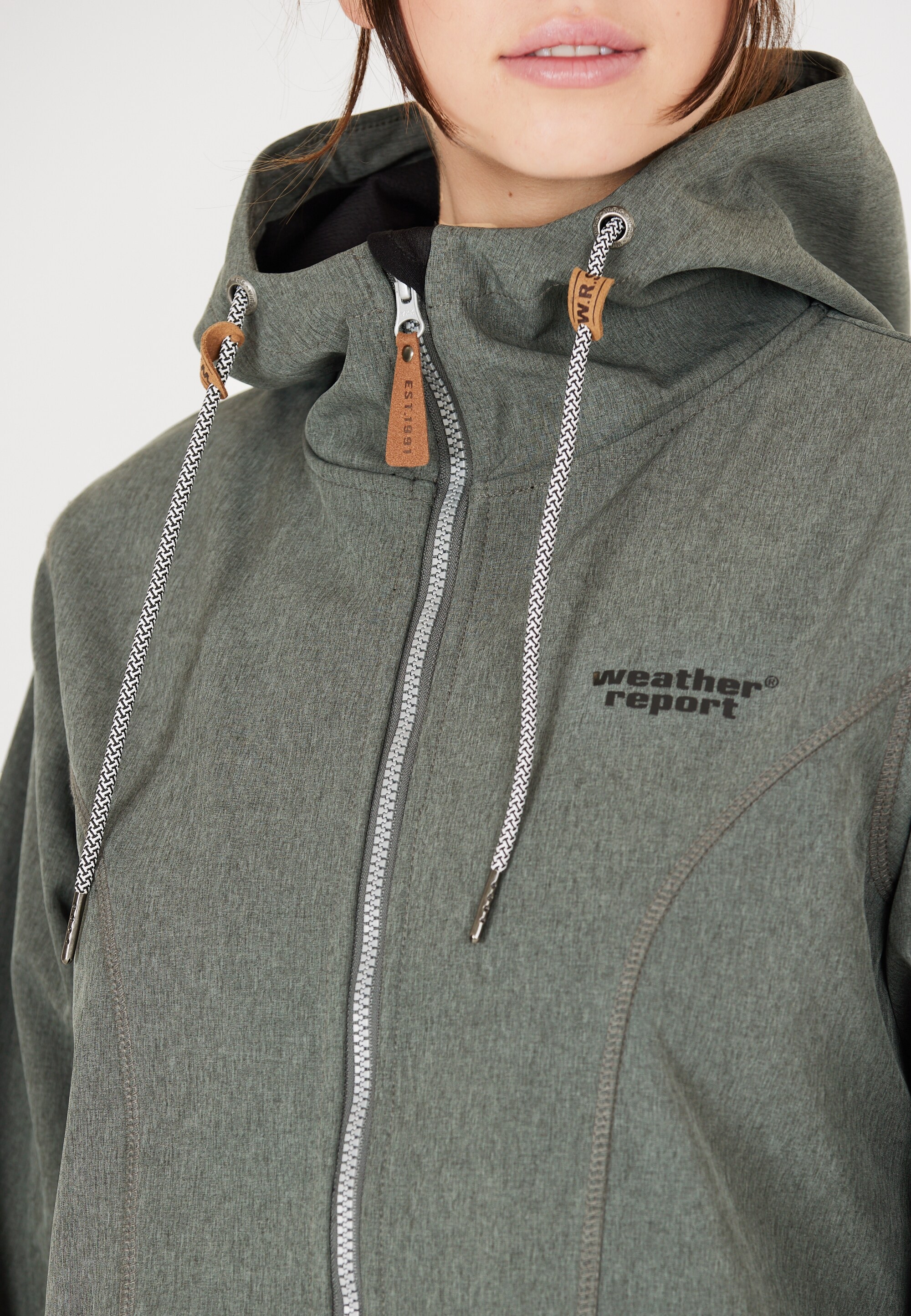 WEATHER REPORT Softshelljacke »Lilan«, mit langem Schnitt und wasserdichter Funktion