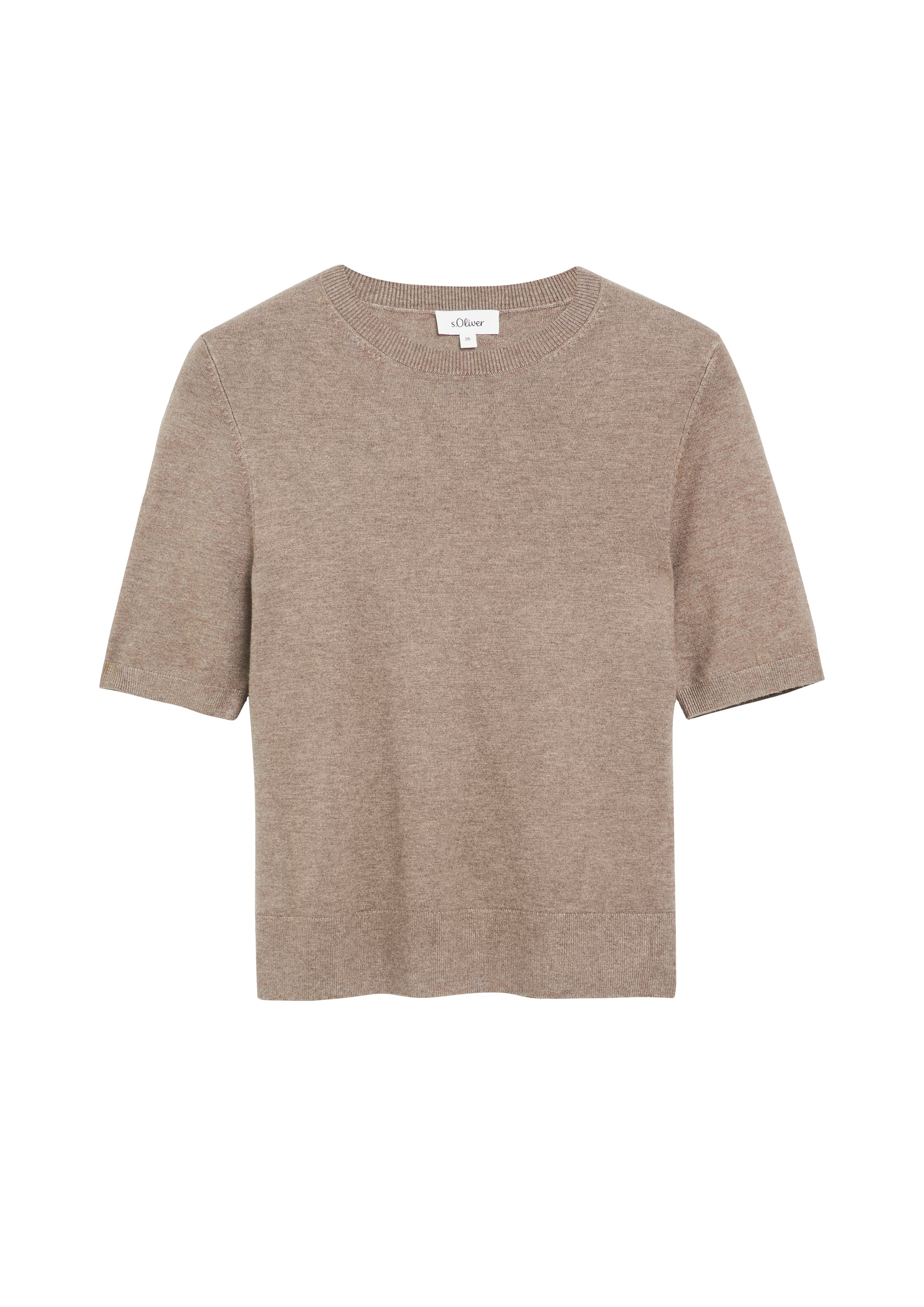 s.Oliver Rundhalspullover Halbarm Sommer-Strickpullover aus Viskose