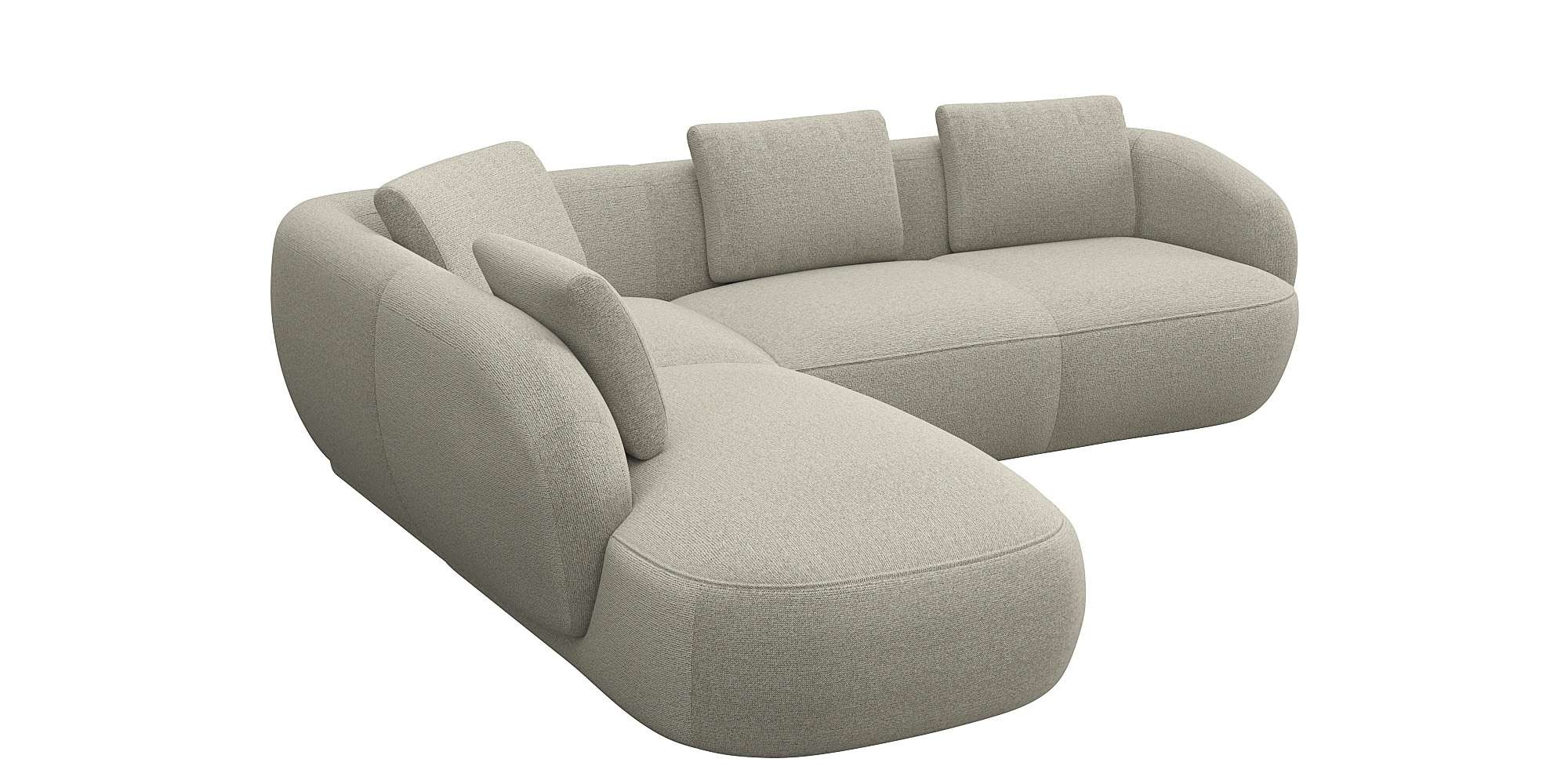 FLEXLUX "Torino, rund, L-Form, Sofa-Ecke mit Ottomane" Modernes, organische günstig online kaufen