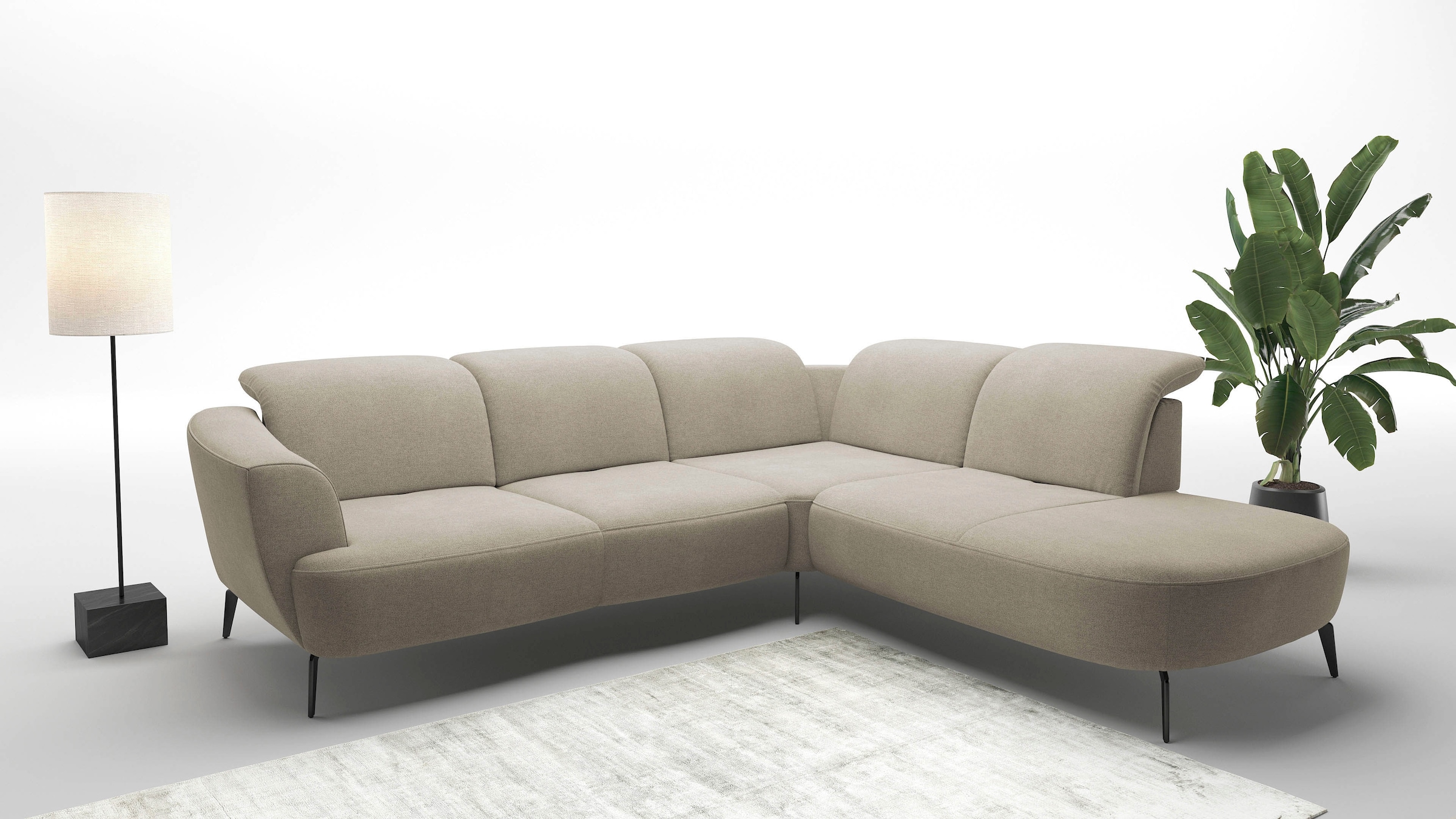 sit&more Ecksofa "Zoe" ink.Sitztiefenverstellung, wahlweise mit Kopfteilverstellung