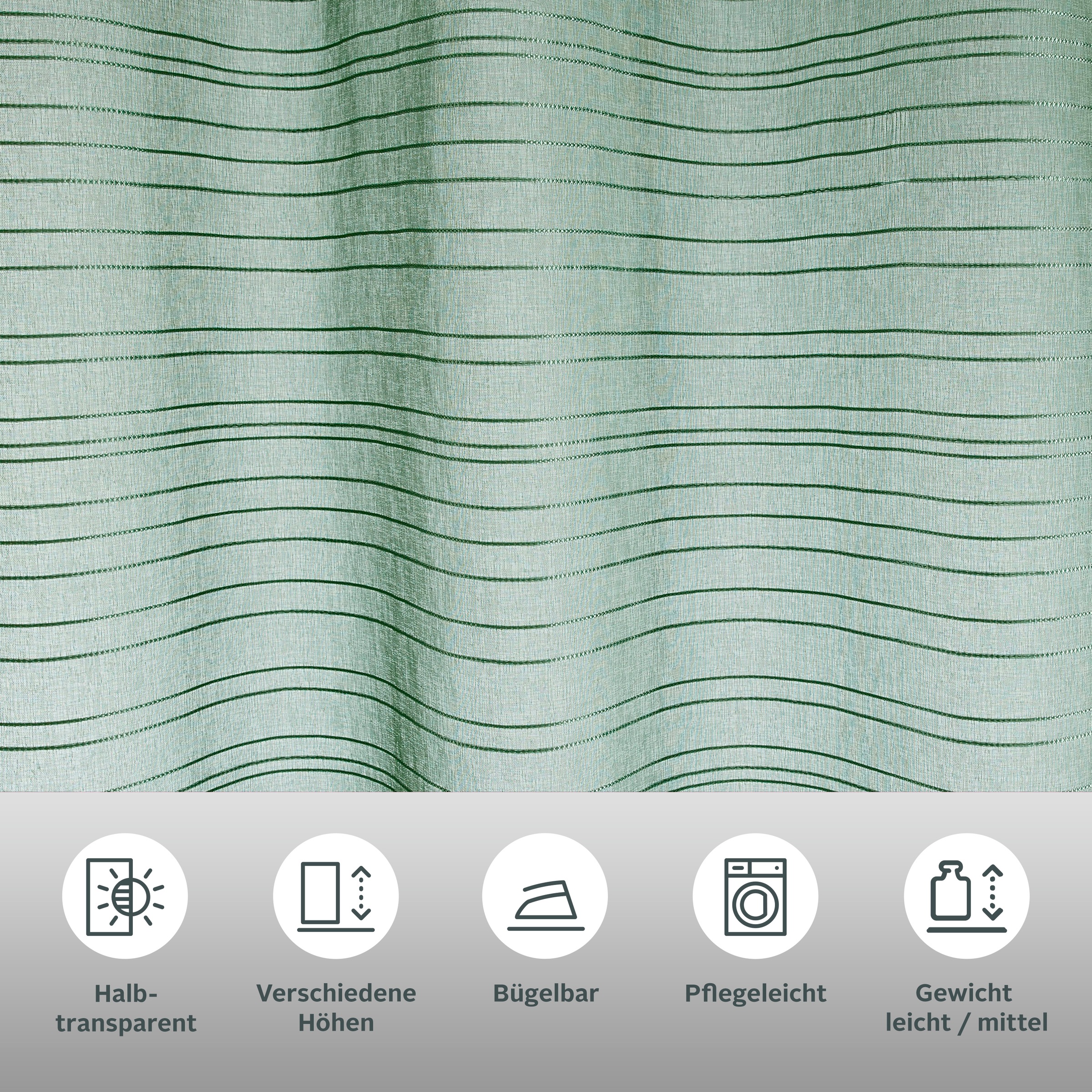 Thumbnail - Bruno Banani Gardine "Linus" Ösen 1 Stk. tlg. 1 Schal, eingewebte Querstreifen