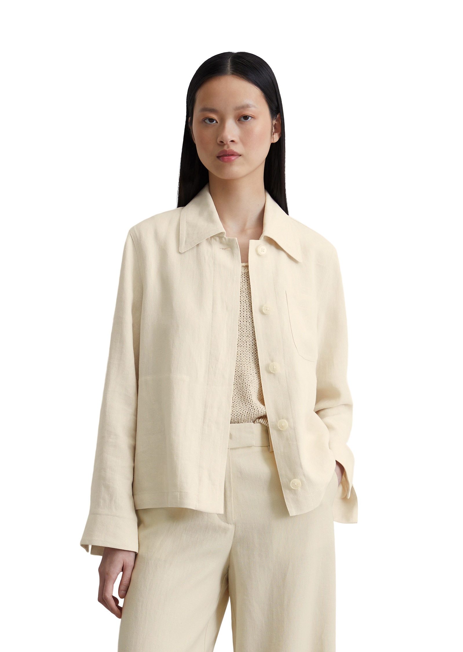 Marc OPolo Kurzjacke "aus Leinen-Viskose-Mix" ohne Kapuze günstig online kaufen