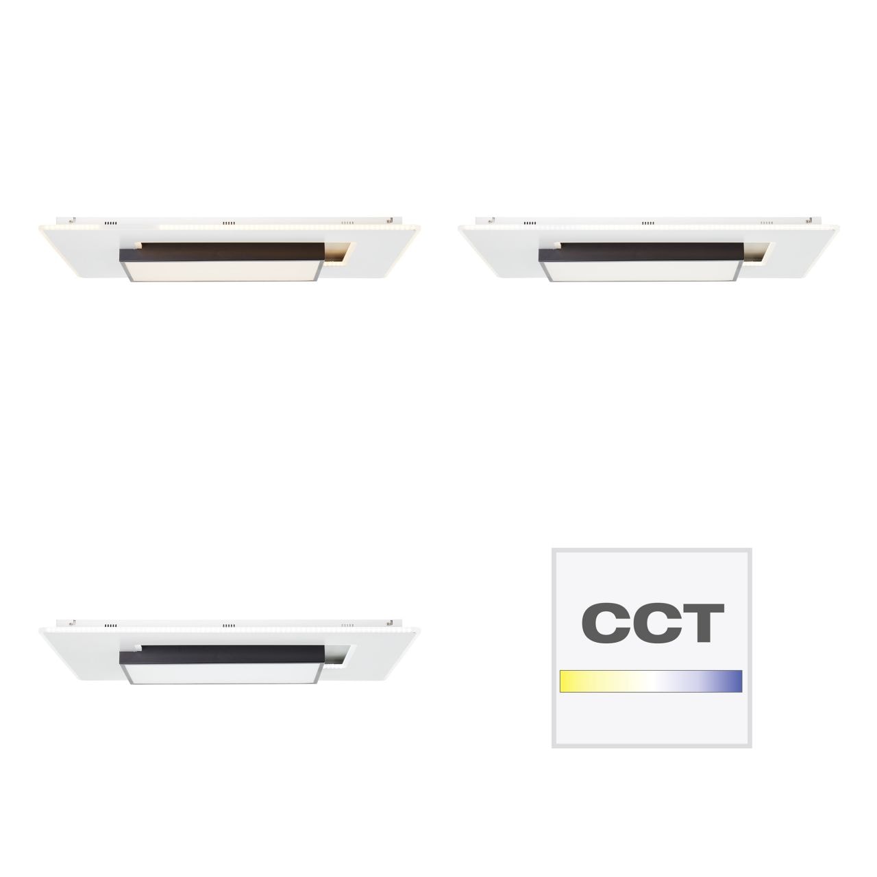 Deckenleuchte CCT, Brilliant »Hutson«, LED 50 80 Fernbedienung, cm, BAUR bestellen flammig-flammig, weiß/schwarz lm, 6800 dimmbar, 1 | x