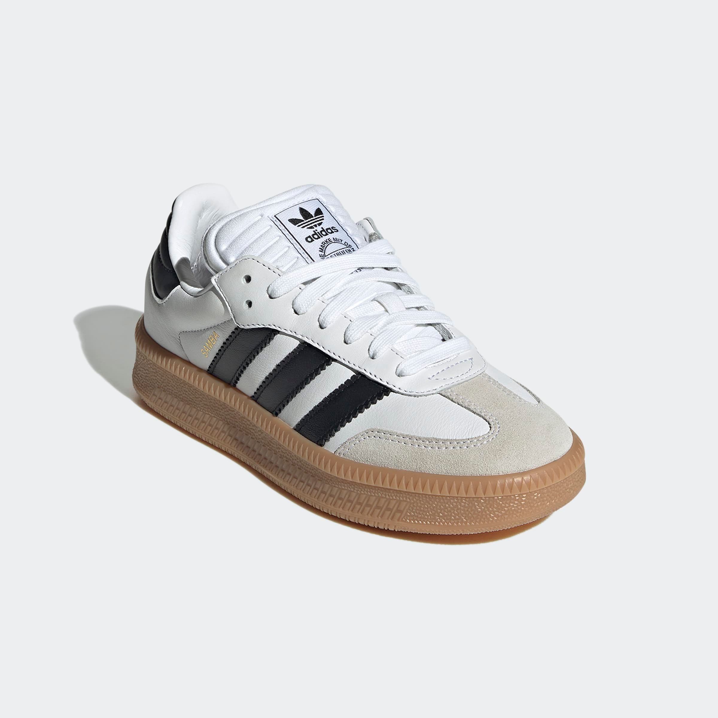 Mädchen Sneaker "SAMBA XLG KIDS", ADIDAS ORIGINALS, Gr. 37, weiß, Leder, Synthetik, Schuhe, mit erhöhter Sohle und gepolsterter Zunge