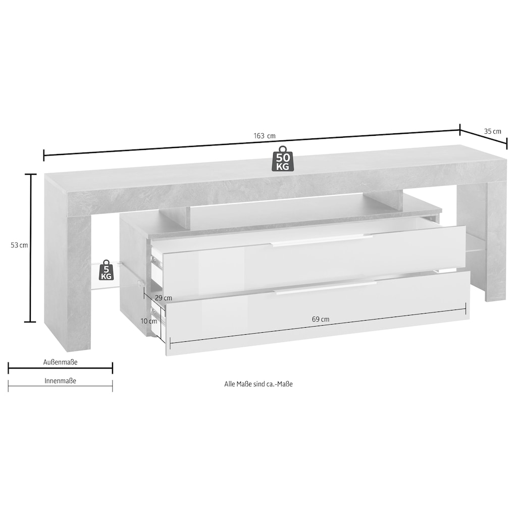 borchardt Möbel TV-Schrank »Lima«, Breite 163 cm