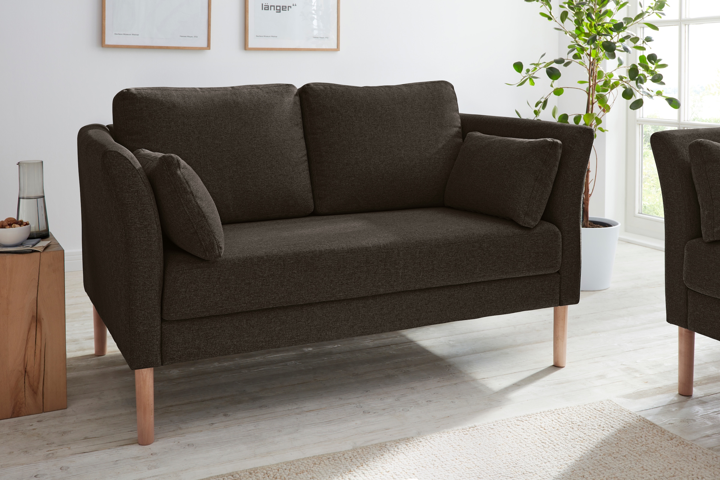 andas 2-Sitzer "Grenzda" Füße aus Massivholz, Breite 152 cm