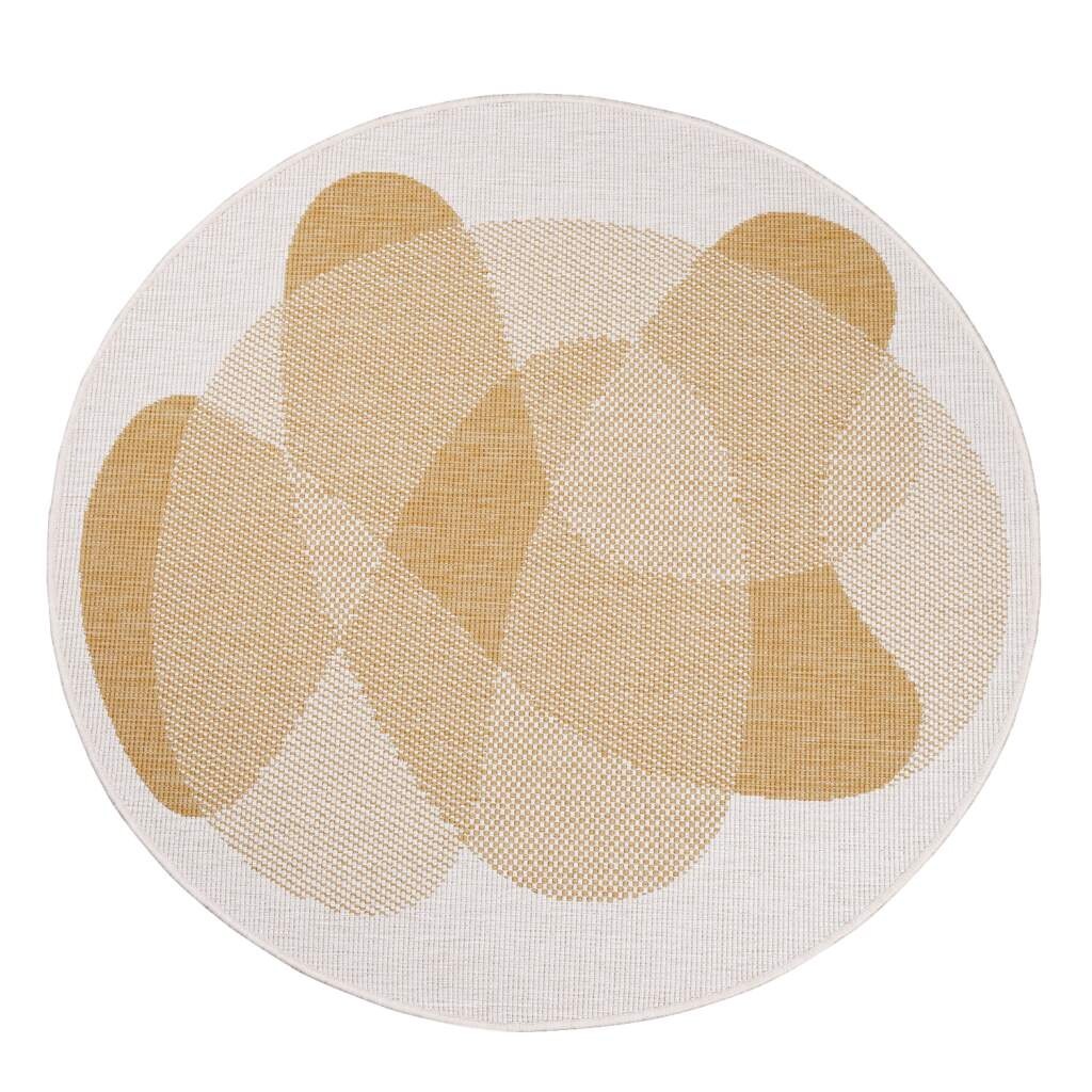 Carpet City Outdoorteppich »DUO RUG 5835«, rund, 5 mm Höhe, Wendeteppich Wetterfest In- & Outdoor, Balkon, Terrasse, Wohnzimmer