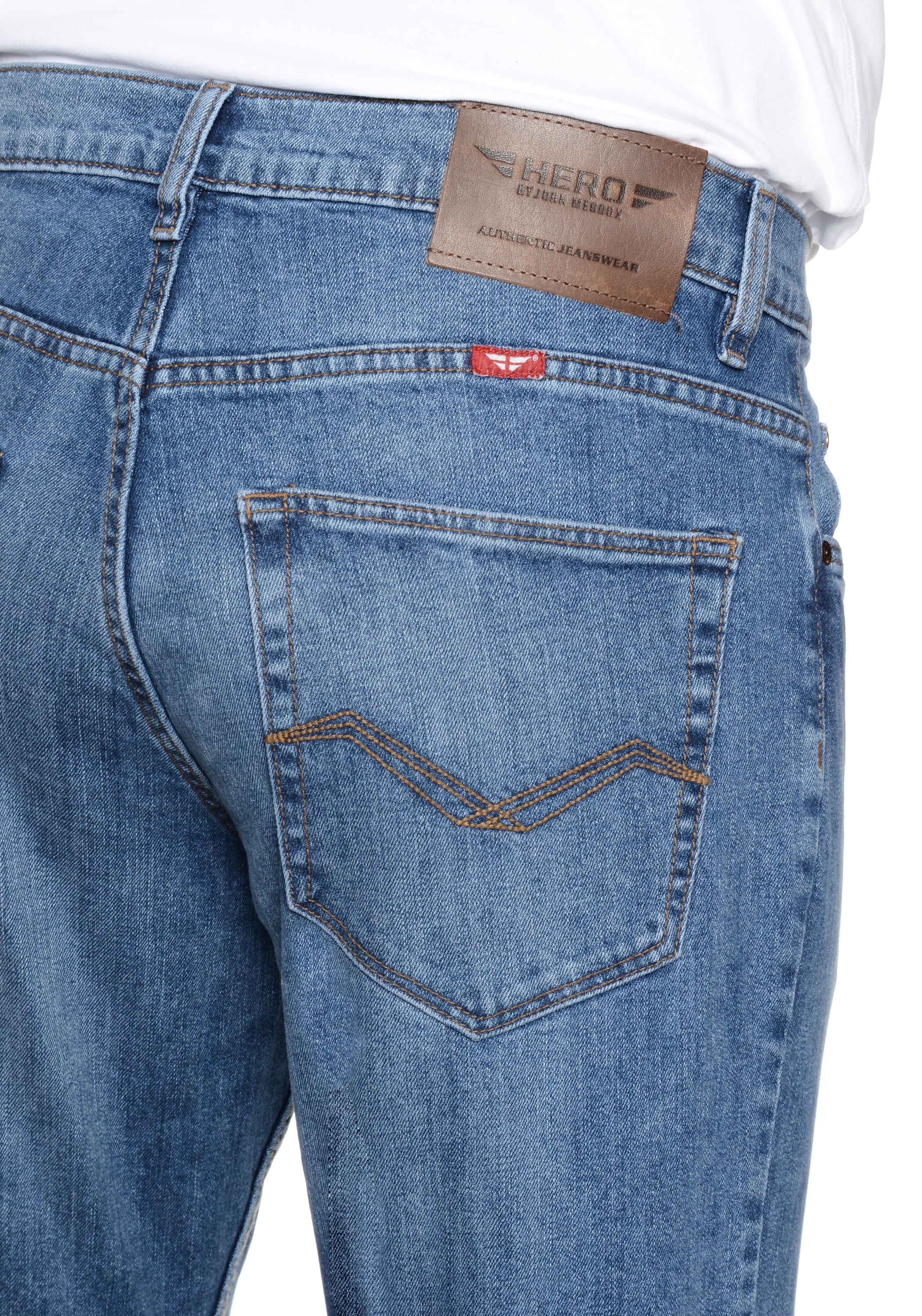HERO by John Medoox 5-Pocket-Jeans »Phoenix Denim Big Straight Cut Stretch«, Straight Fit Casual Clean Wash Denim Jeans für Herren