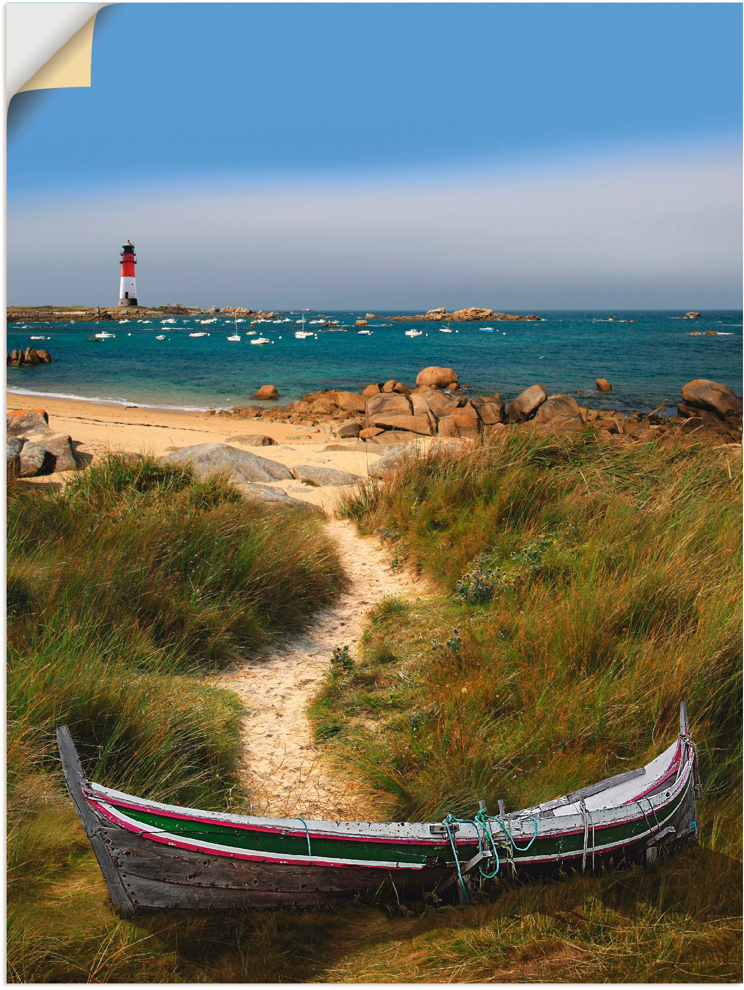 Artland Wandbild »Das alte Boot in den Dünen«, Küste, (1 St.), als  Leinwandbild, Wandaufkleber oder Poster in versch. Größen kaufen | BAUR