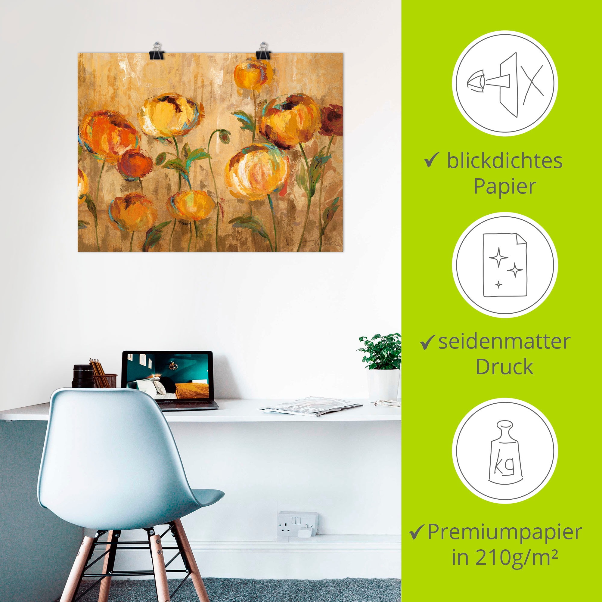 Artland Wandbild »Freudige Ranunkel«, Blumen, (1 St.), als Leinwandbild, Poster in verschied. Größen