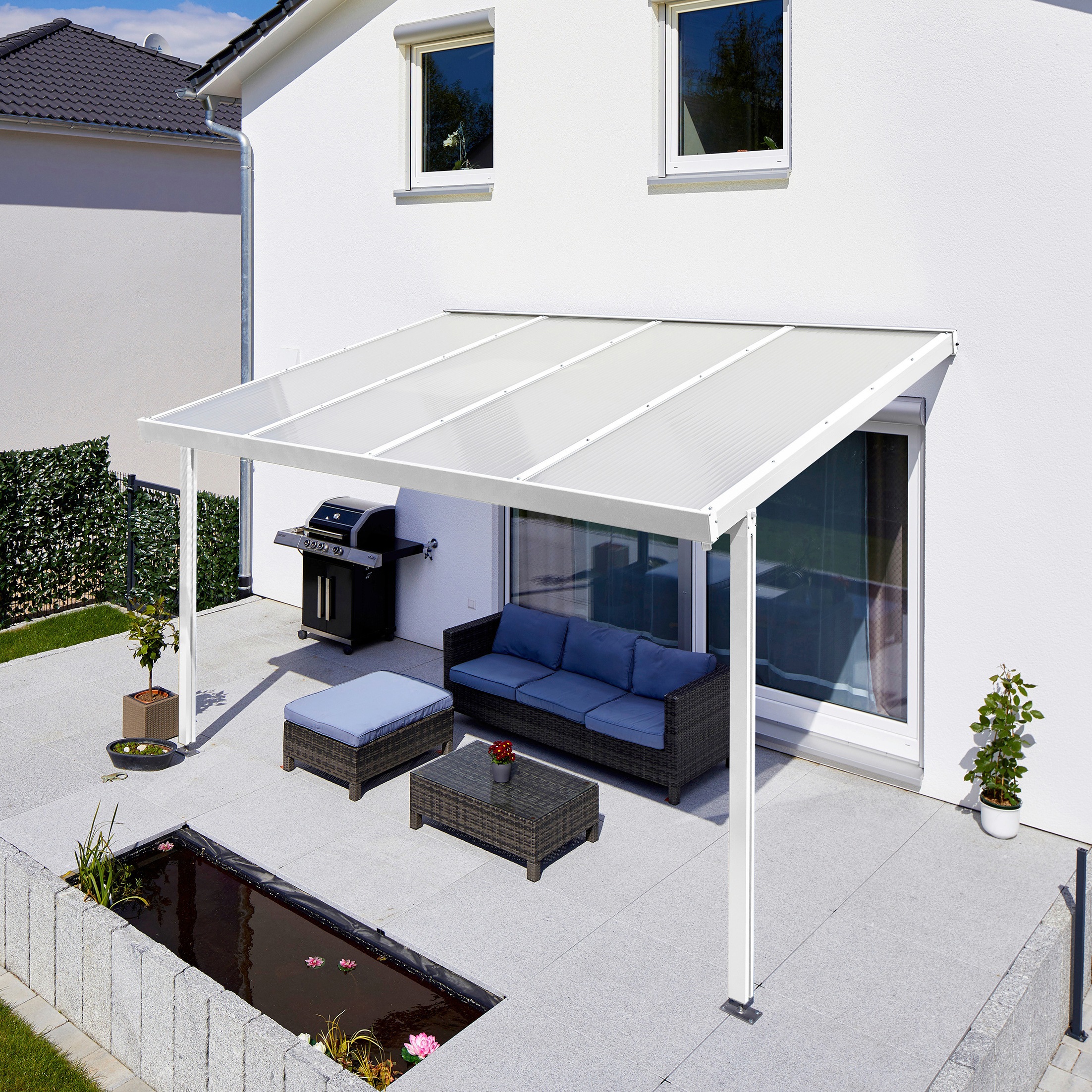 GUTTA Terrassendach "Premium", BxT: 410x306 cm, Dach Acryl Klima blue