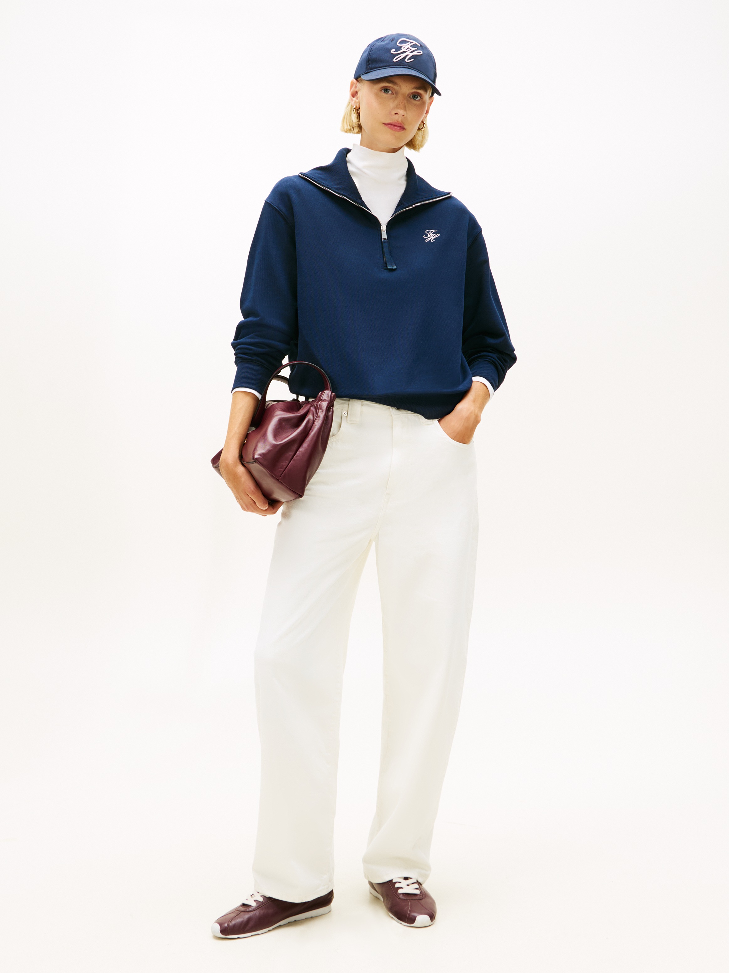 Thumbnail - Tommy Hilfiger Sweatshirt "TH SCRIPT HALF ZIP TERRY SWTSHRT"