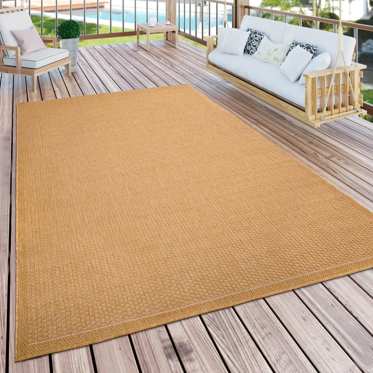 Teppich »Timber 125«, rund, Flachgewebe, Sisal Optik, In- und Outdoor geeignet,...