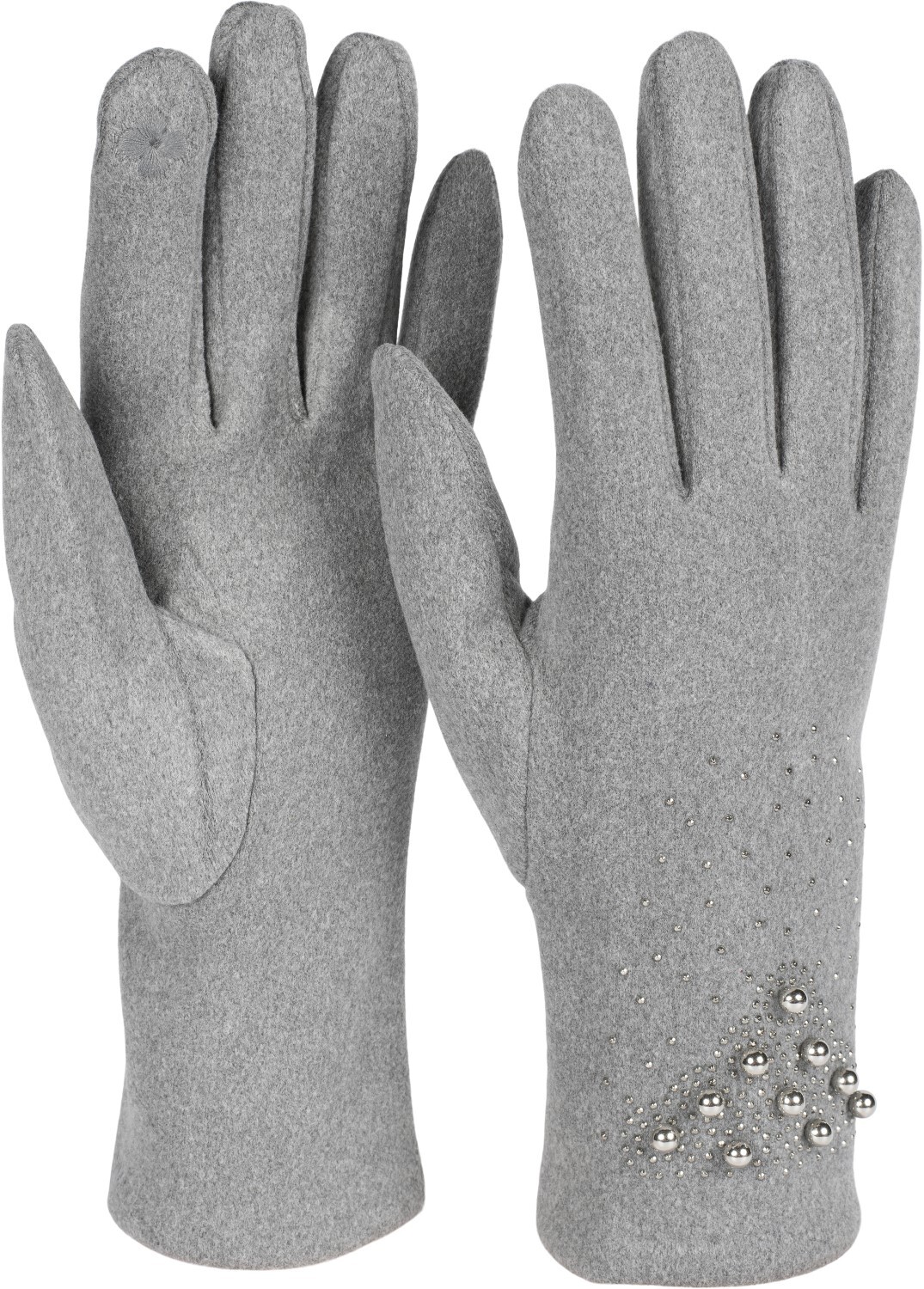 styleBREAKER Fleecehandschuhe "Touchscreen Handschuhe mit Strass und Perlen" 1 Stk.