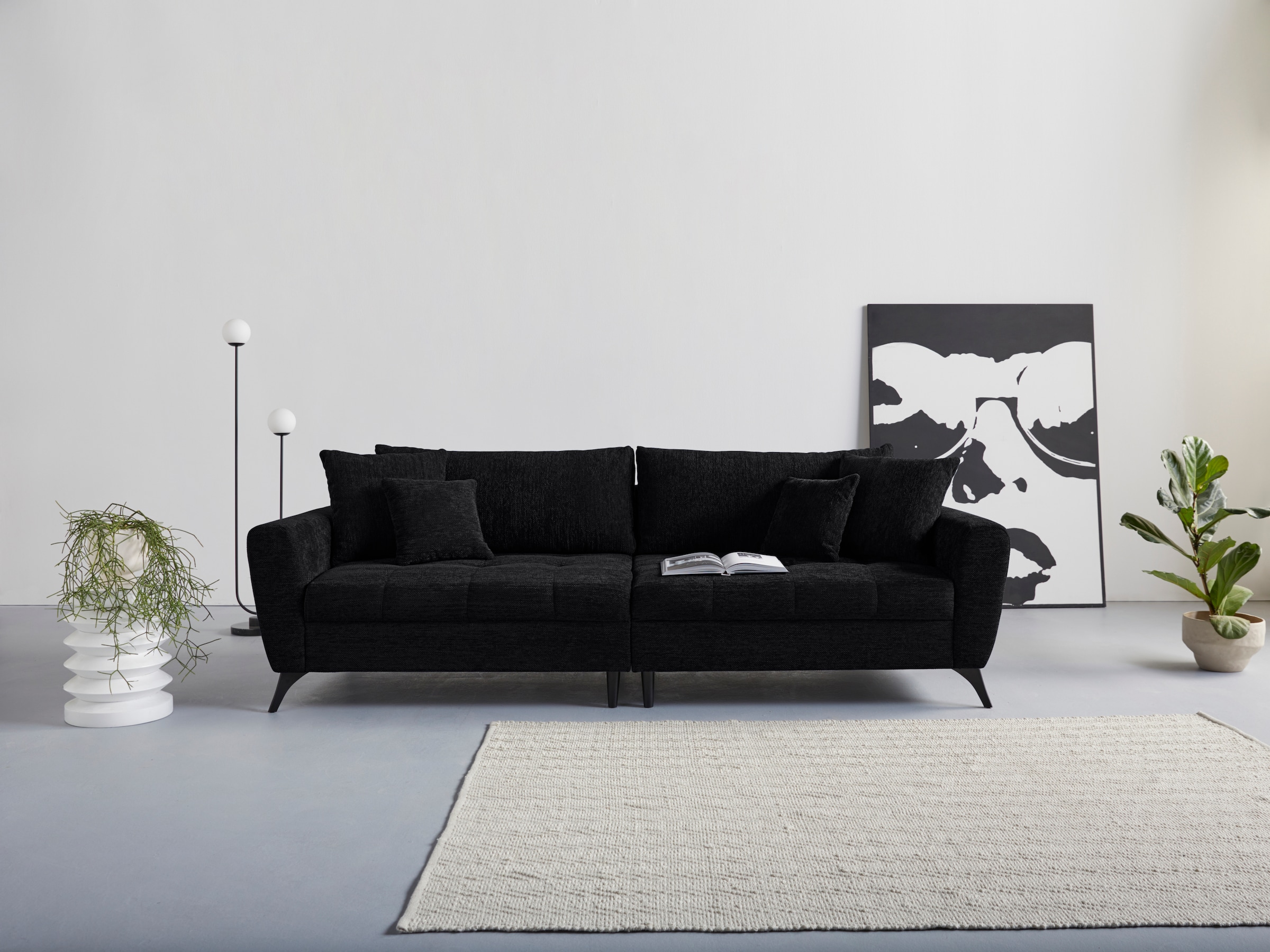 INOSIGN Big-Sofa "Lörby", auch mit Aqua clean-Bezug, feine Steppung im Sitzbereich, lose Kissen