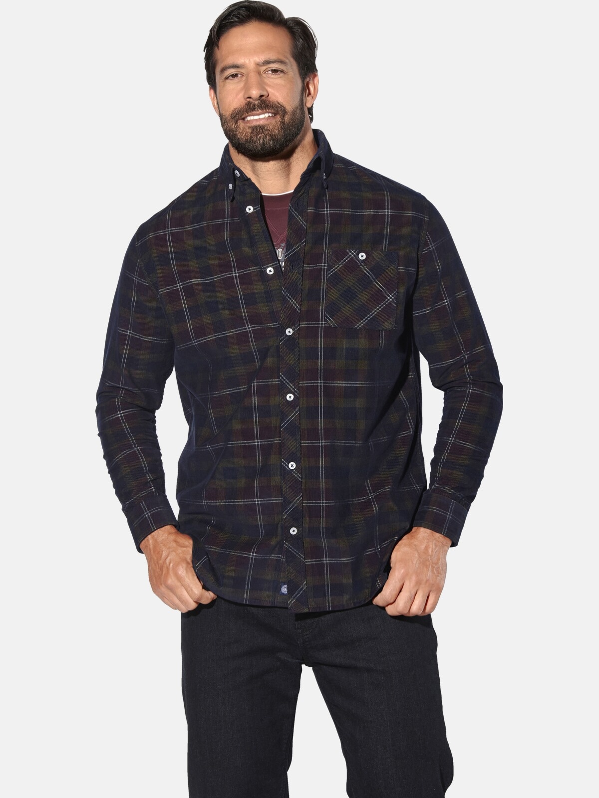 Jan Vanderstorm Karohemd "Cordhemd OLAFSEN" günstig online kaufen