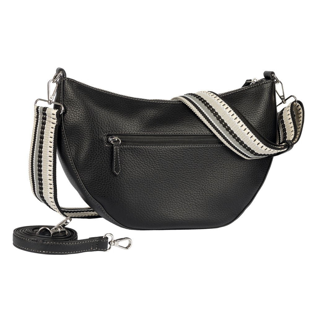 Umhängetasche GABOR "Linda Summer", Damen, Gr. B/H/T: 34cm x 25cm x 9,5cm, schwarz, Lederimitat, clean, gepflegt, unifarben, Taschen Umhängetasche, Schultertasche mit dezentem Logo und extrabreitem Schultergurt 3