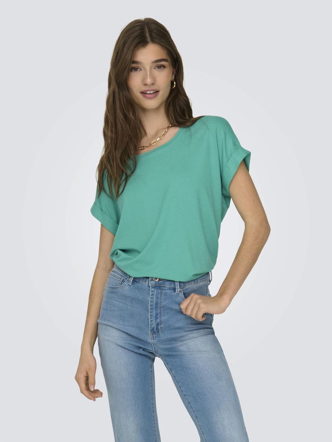 ONLY T-Shirt "ONLMOSTER – Kurzarmshirt mit Aufschlag und klassischem Look" günstig online kaufen