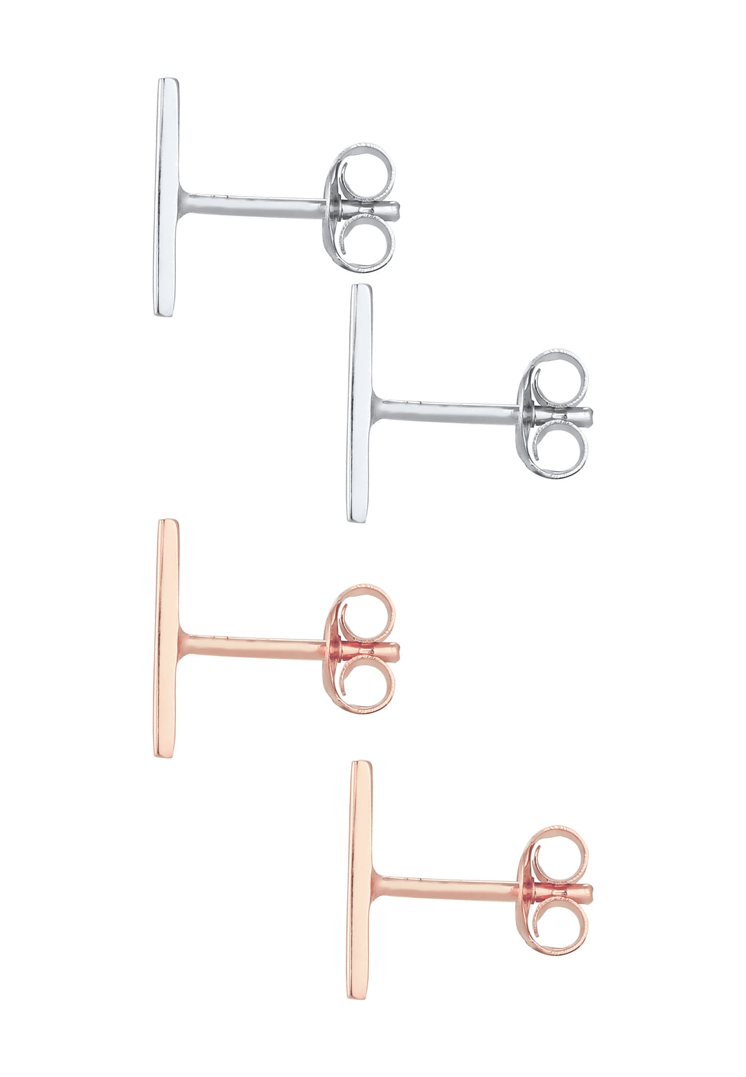 Elli Ohrring-Set »Ohrstecker Stab 2er Set 925 Sterling Silber Bicolor«