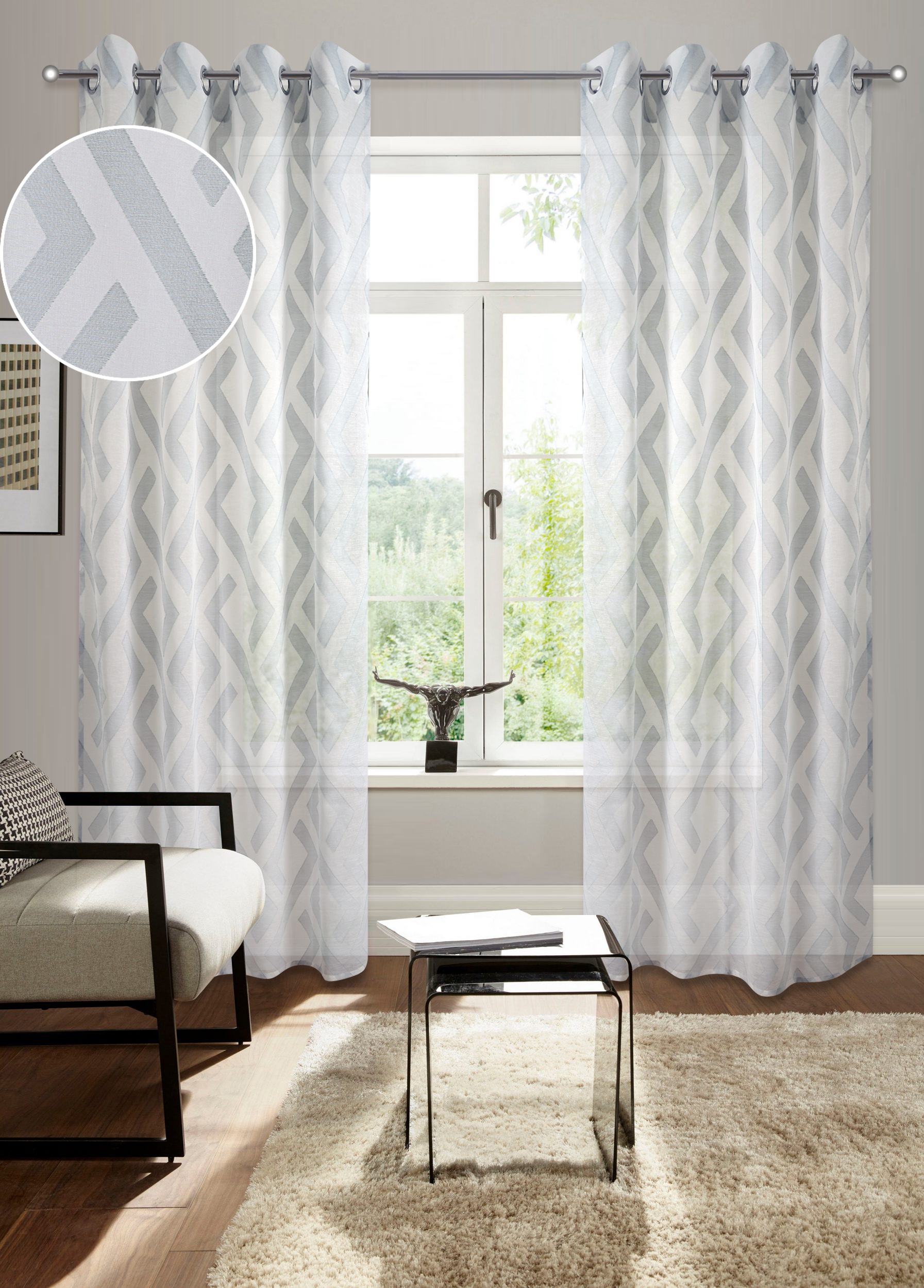 Bruno Banani Gardine "Lynn" Ösen 1 Stk. tlg. schöner Schal, Scherli, zeitlo günstig online kaufen