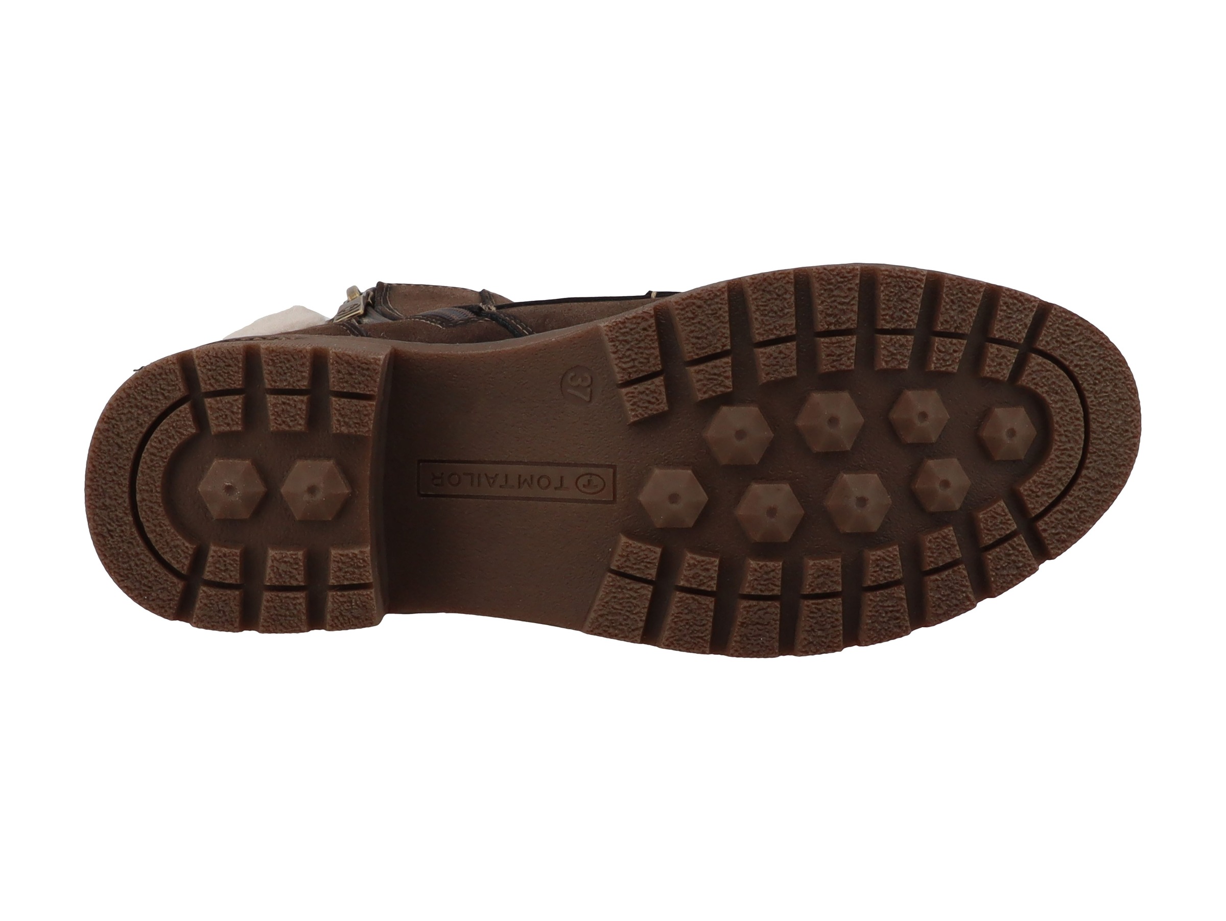 TOM TAILOR Winterstiefelette  Blockabsatz, Winterboots, Schnürboots mit Fellimitat am Schaftrand