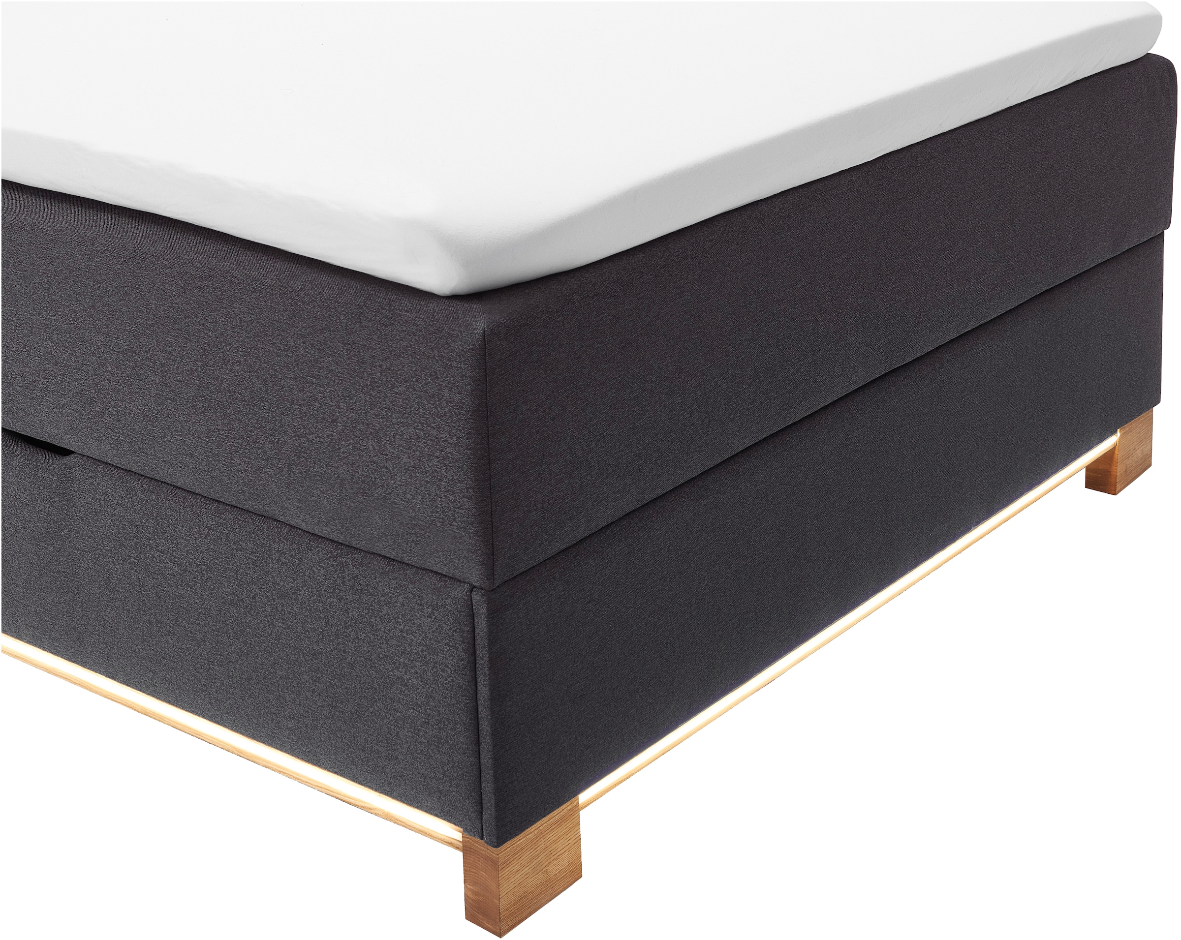 meise.möbel Boxspringbett »Messina«, inkl. Bettkasten, LED-Beleuchtung und Topper