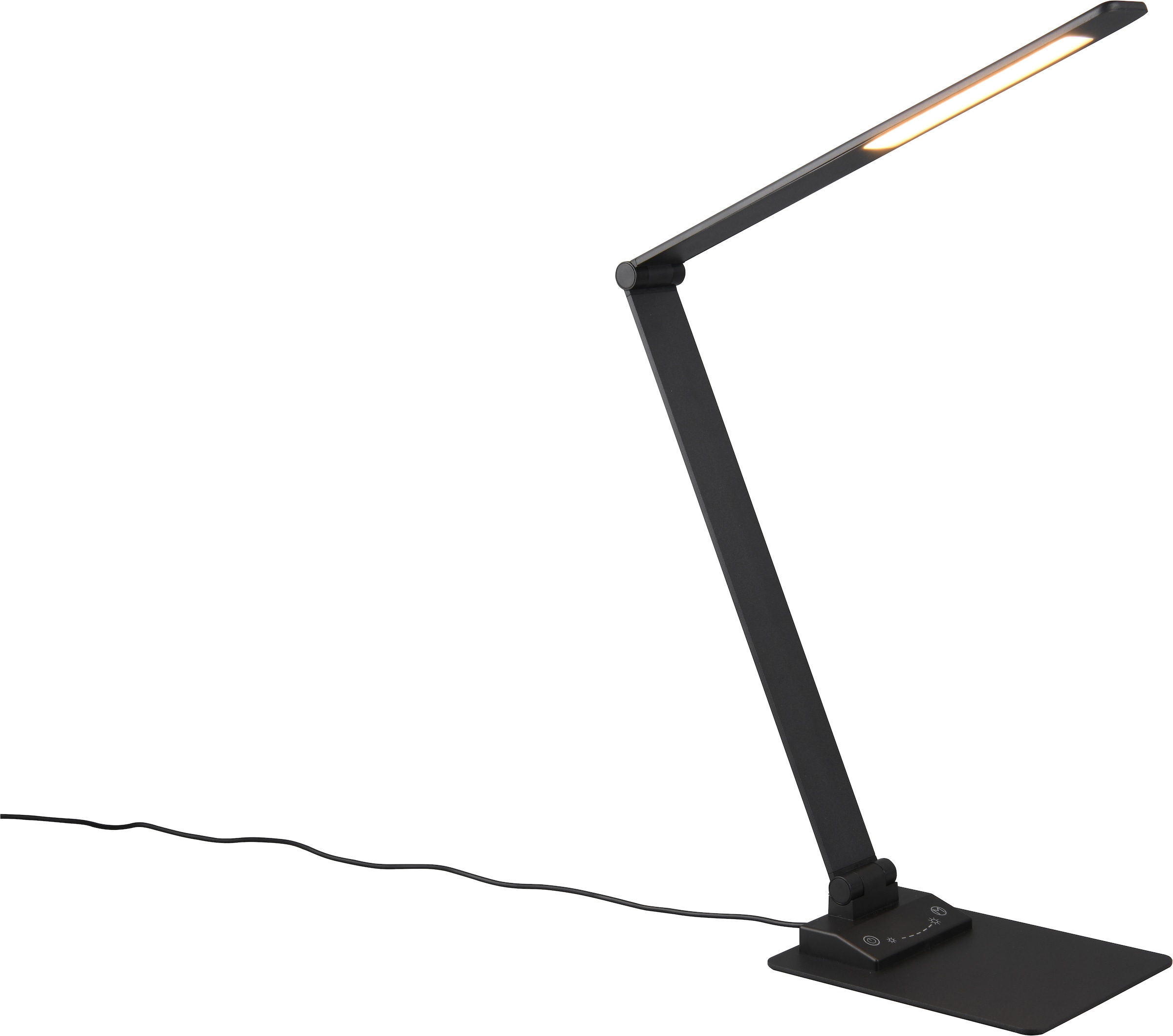 TRIO Leuchten LED Schreibtischlampe »TRAVIS, LED Leselampe 6,5W 650 Lumen CCT Lichtfarbe 3000/5000/6500K« LED-Board 1 Stk. Farbwechsler mit USB-A und USB-C Ladeanschluss, kippbar dimmbar Höhe max 72cm